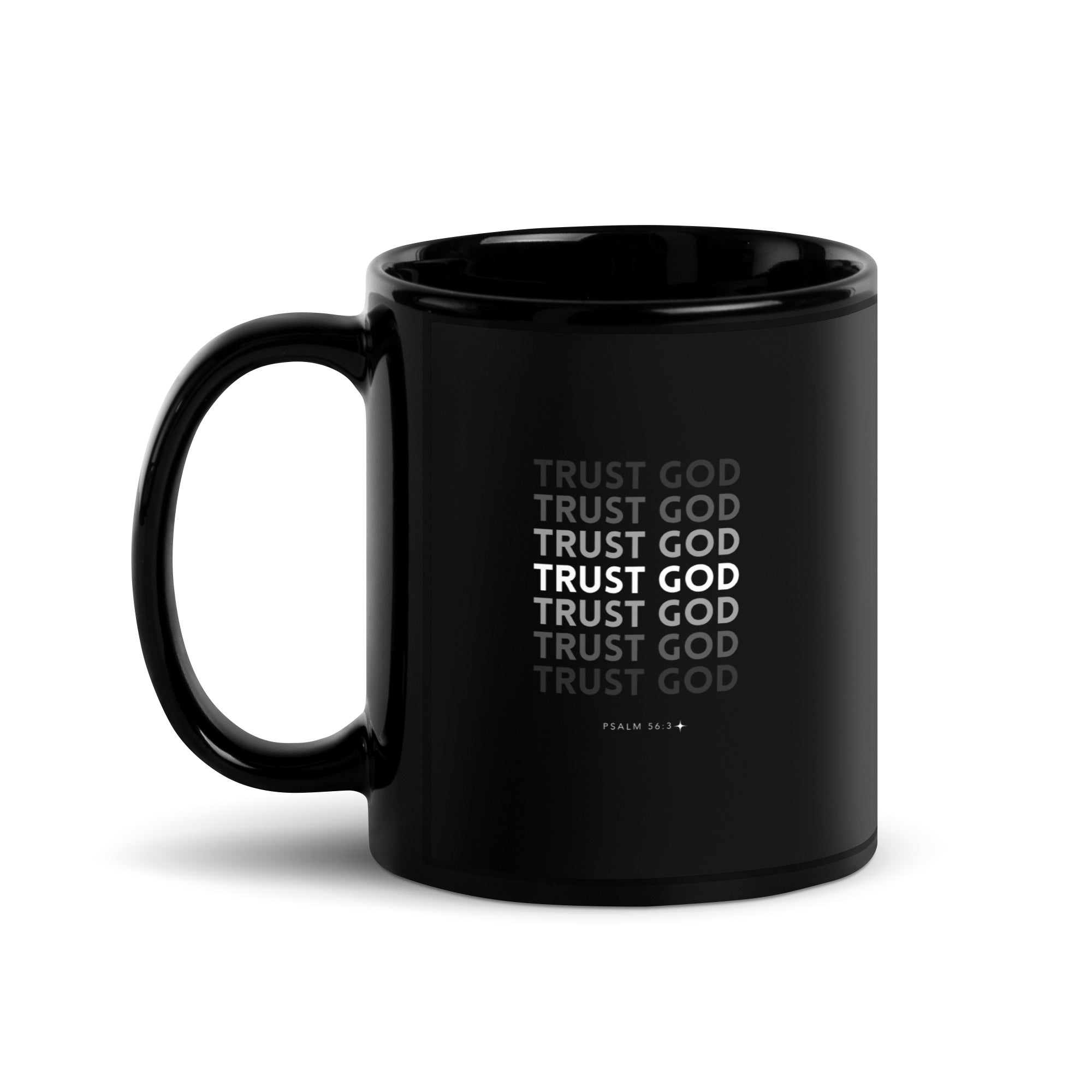 Black Glossy Mug - Psalm 56:3