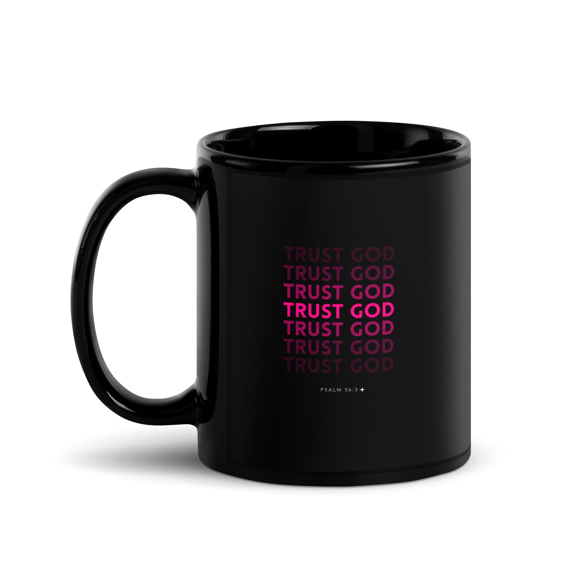 Black Glossy Mug - Psalm 56:3