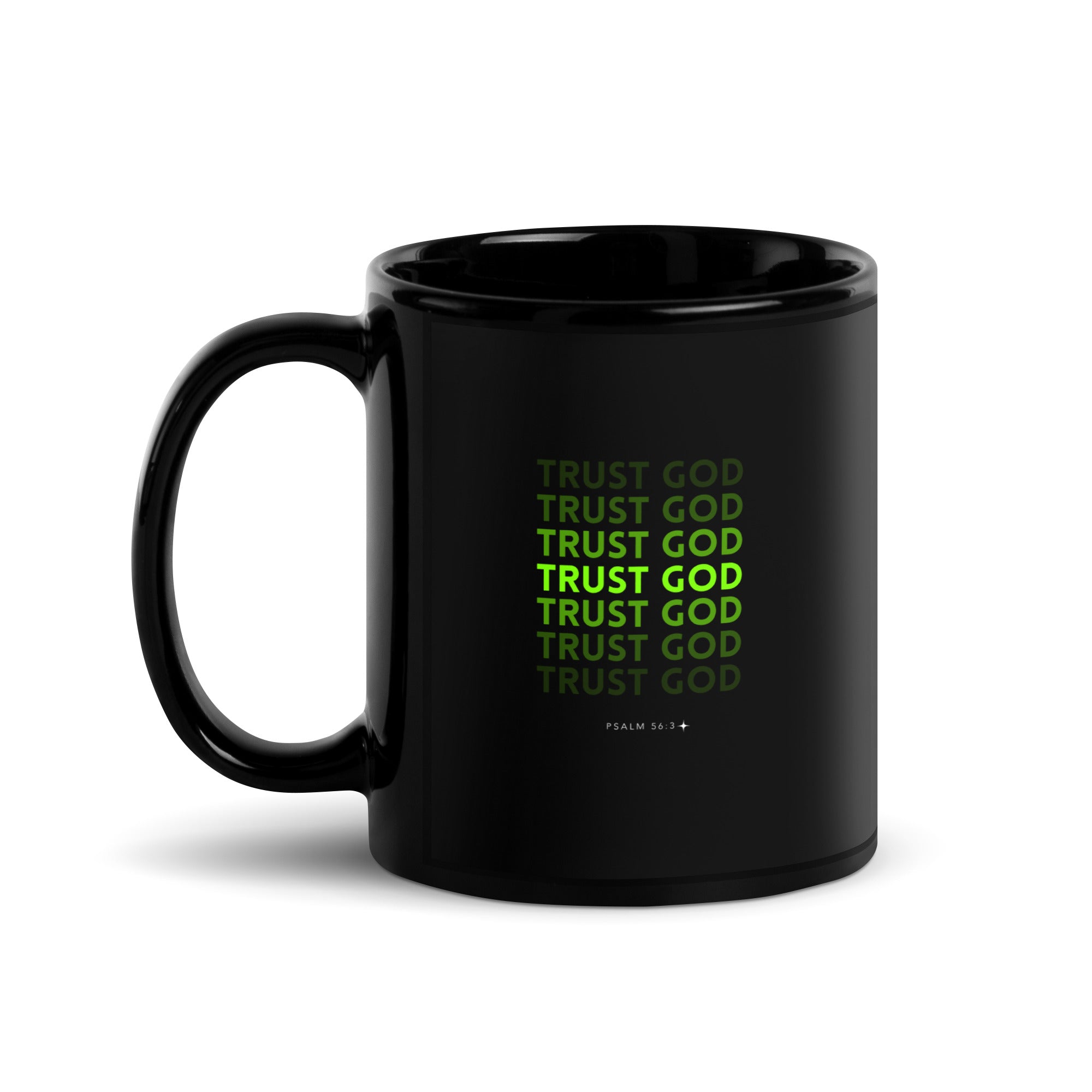 Black Glossy Mug - Psalm 56:3