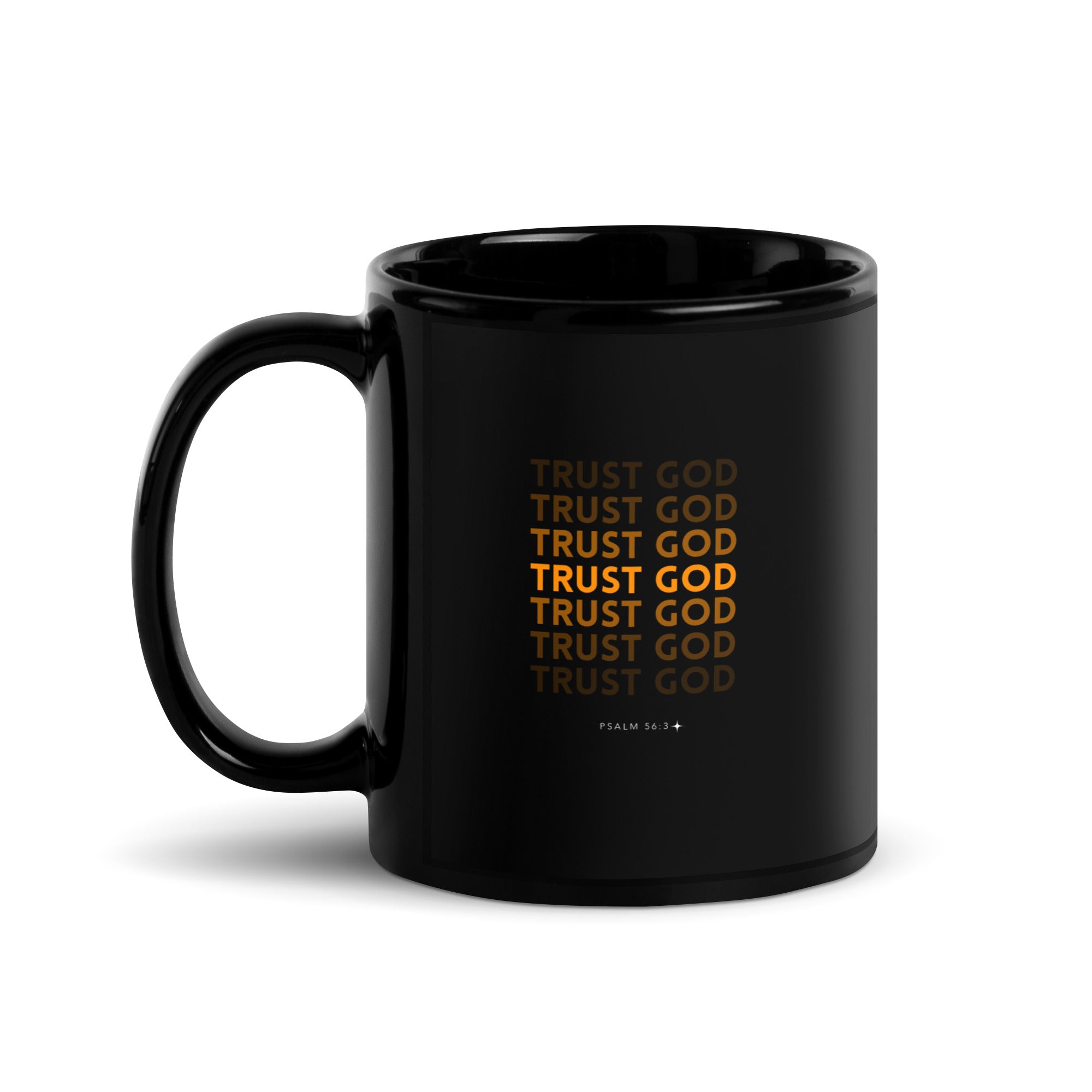 Black Glossy Mug - Psalm 56:3