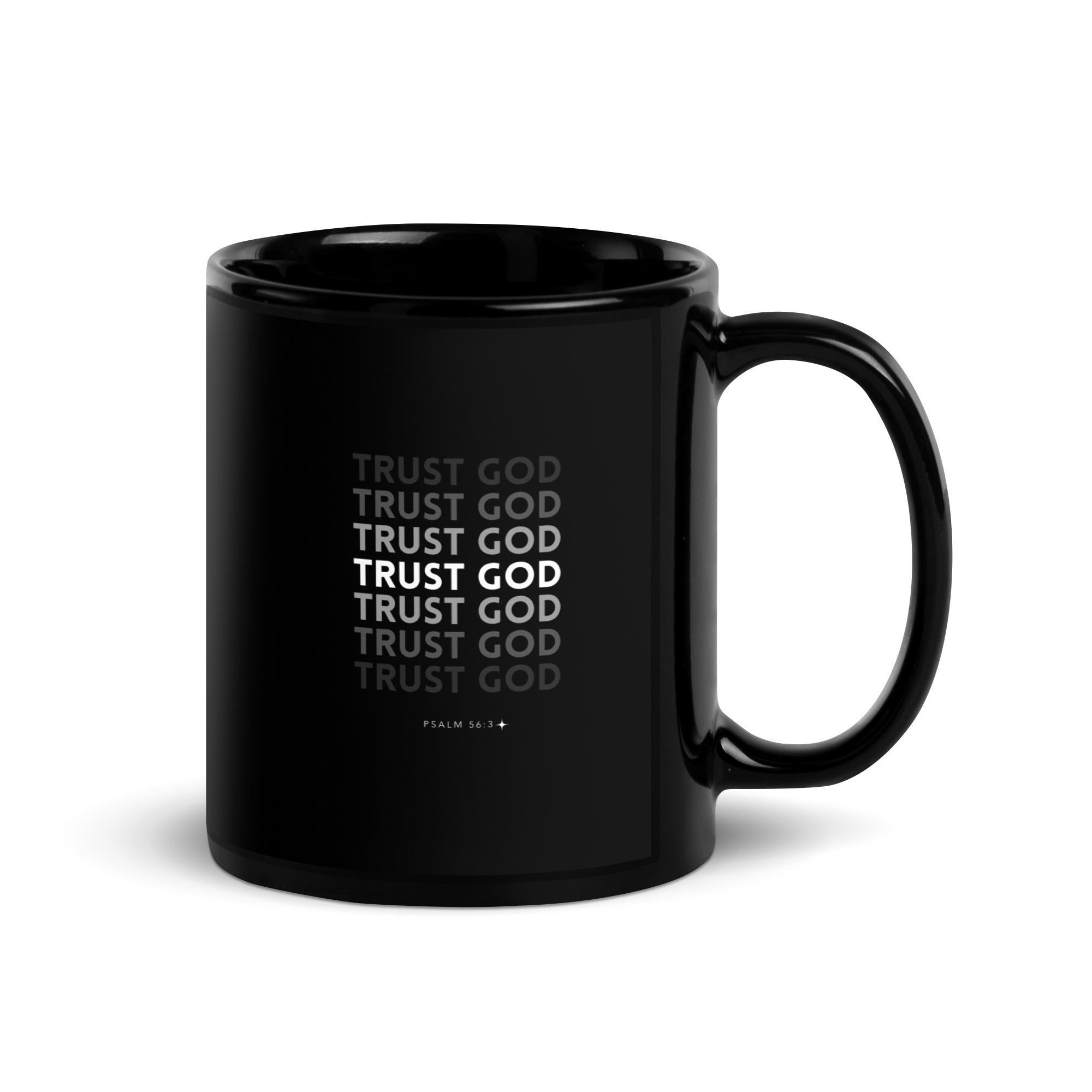 Black Glossy Mug - Psalm 56:3