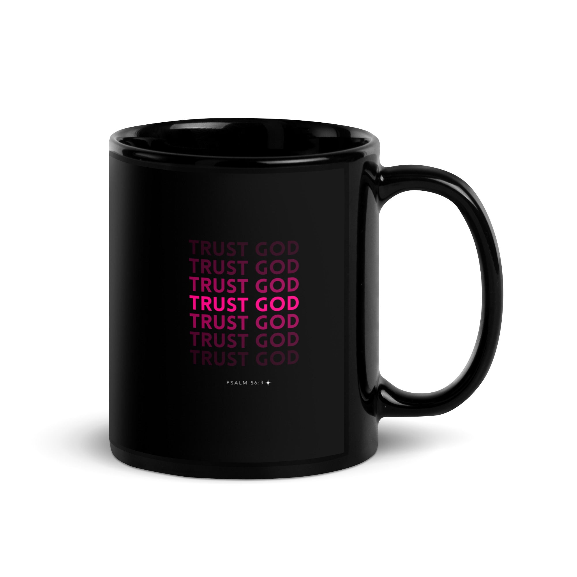 Black Glossy Mug - Psalm 56:3