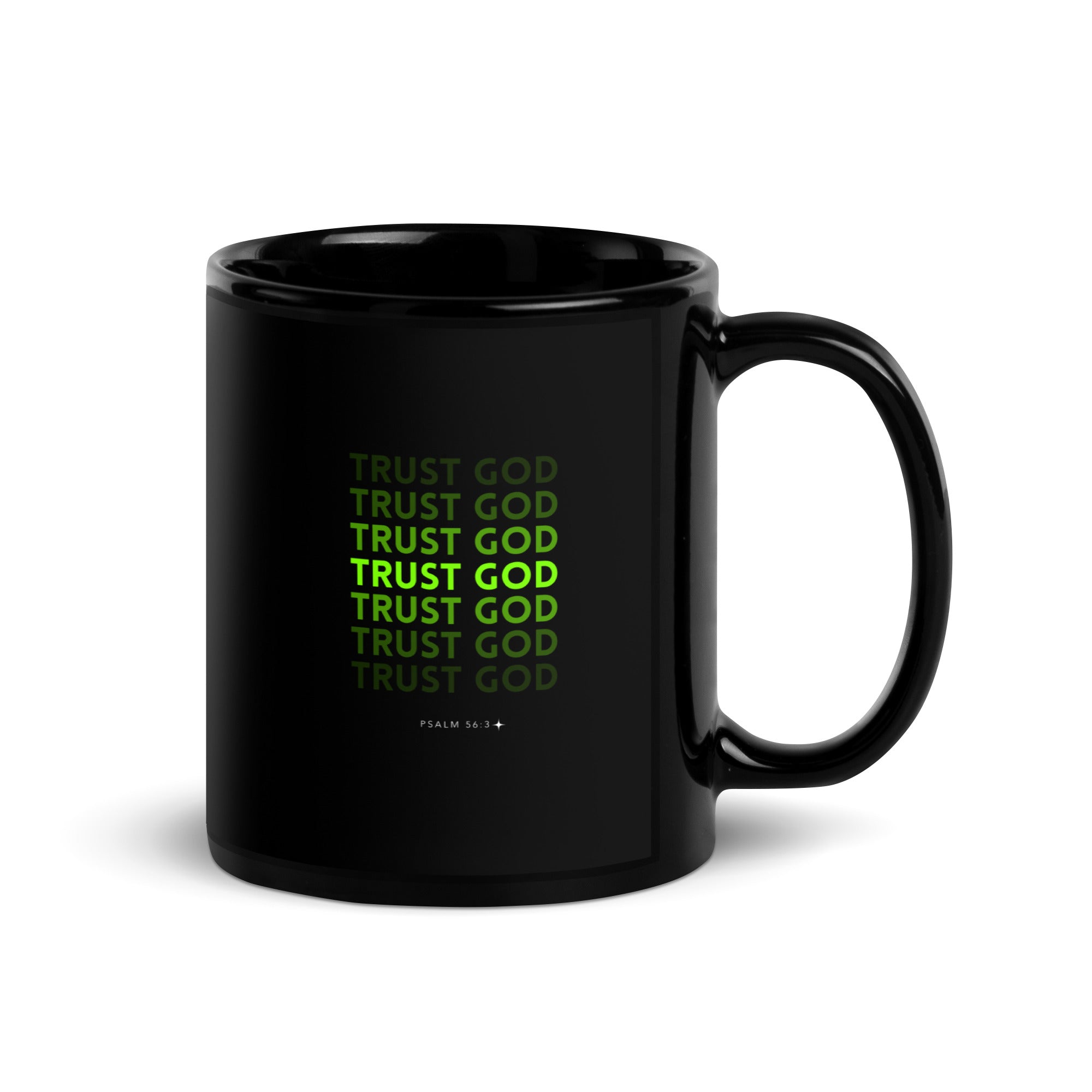 Black Glossy Mug - Psalm 56:3