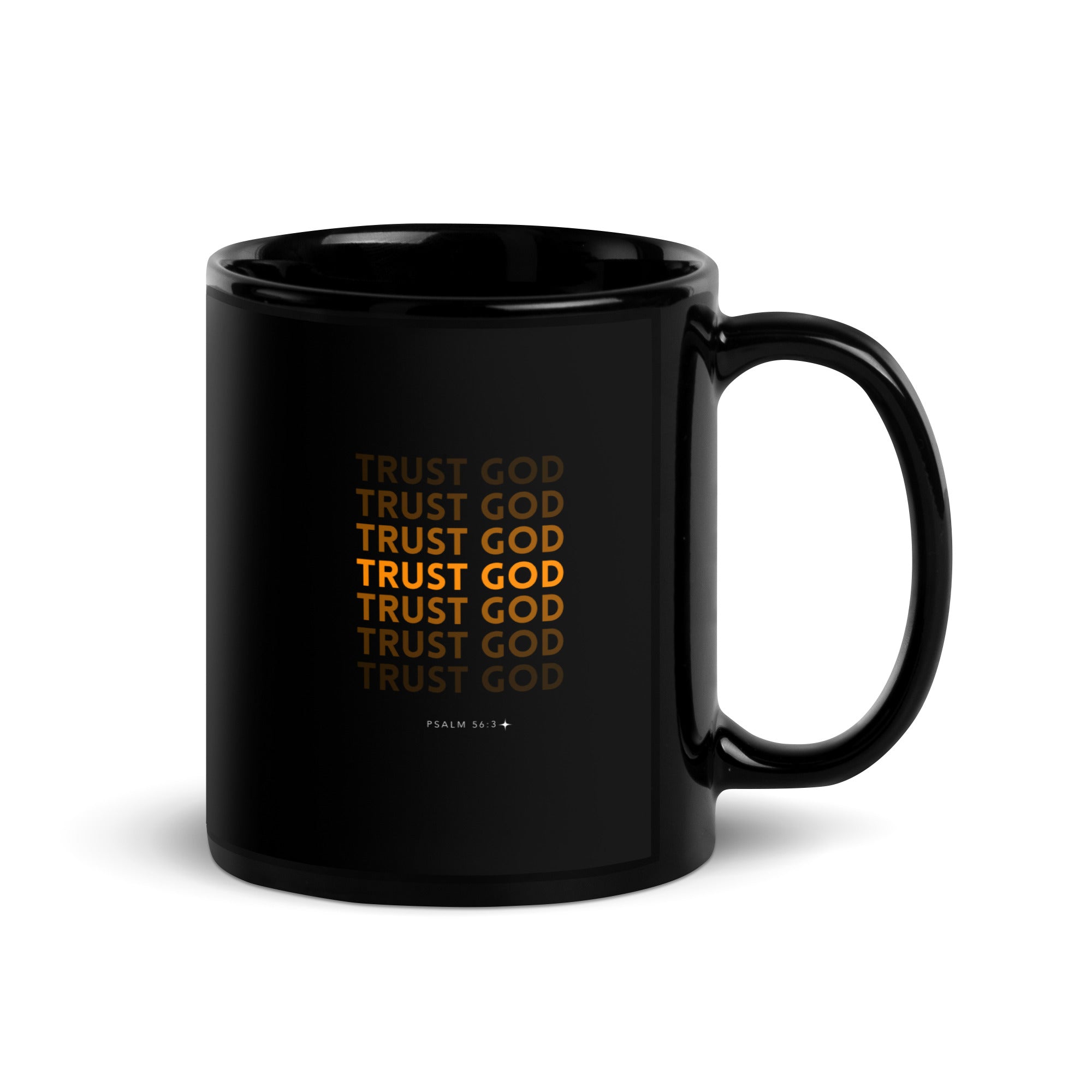 Black Glossy Mug - Psalm 56:3
