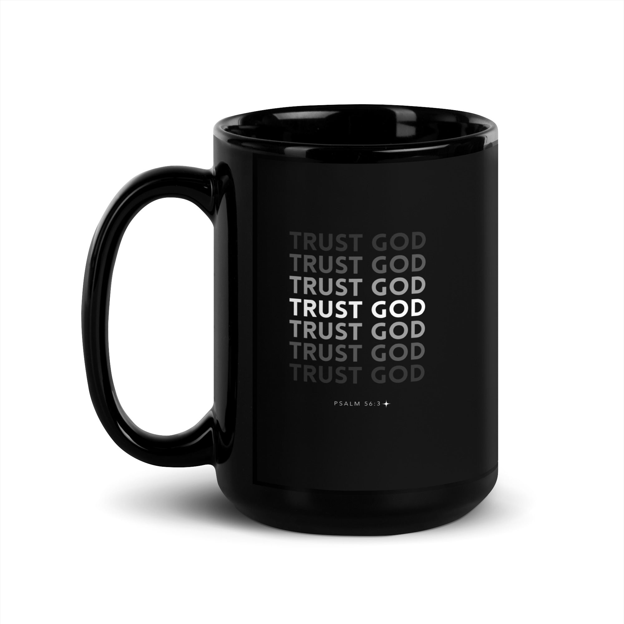 Black Glossy Mug - Psalm 56:3