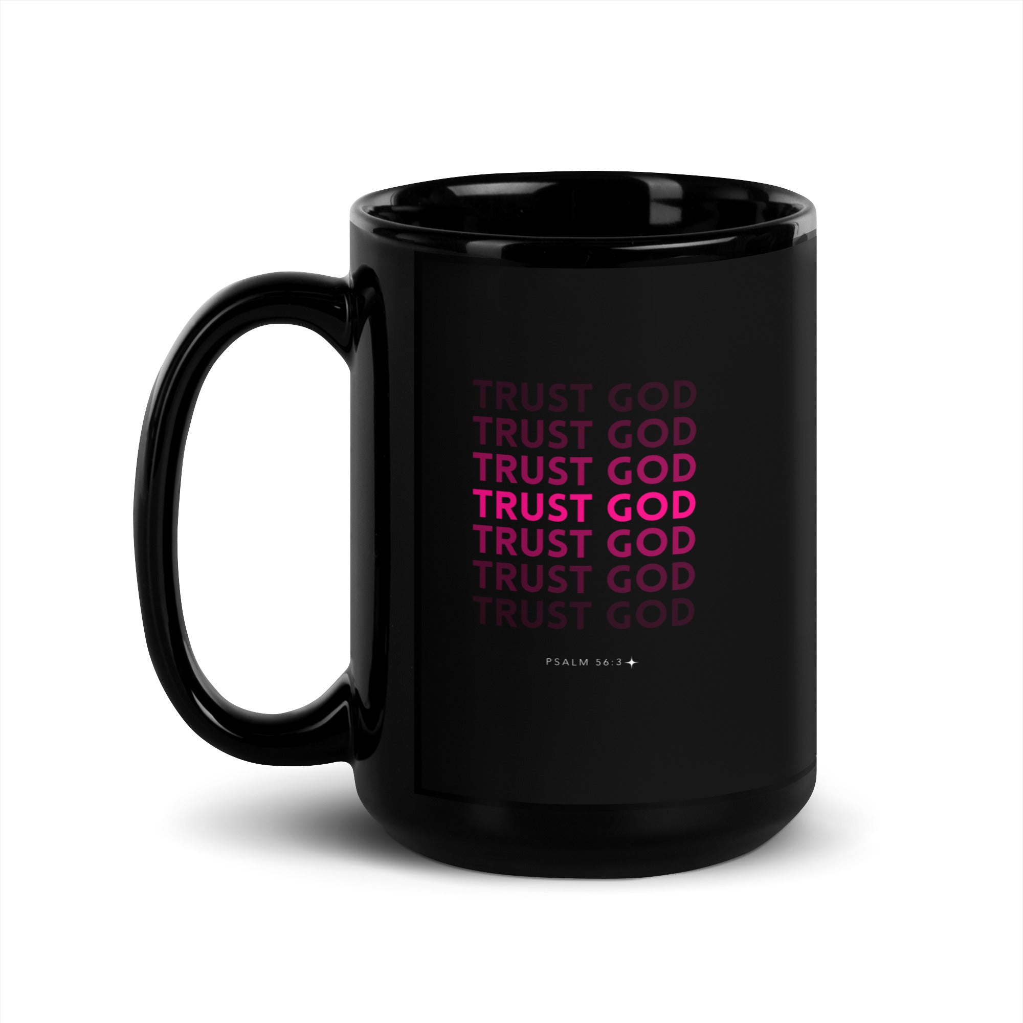 Black Glossy Mug - Psalm 56:3