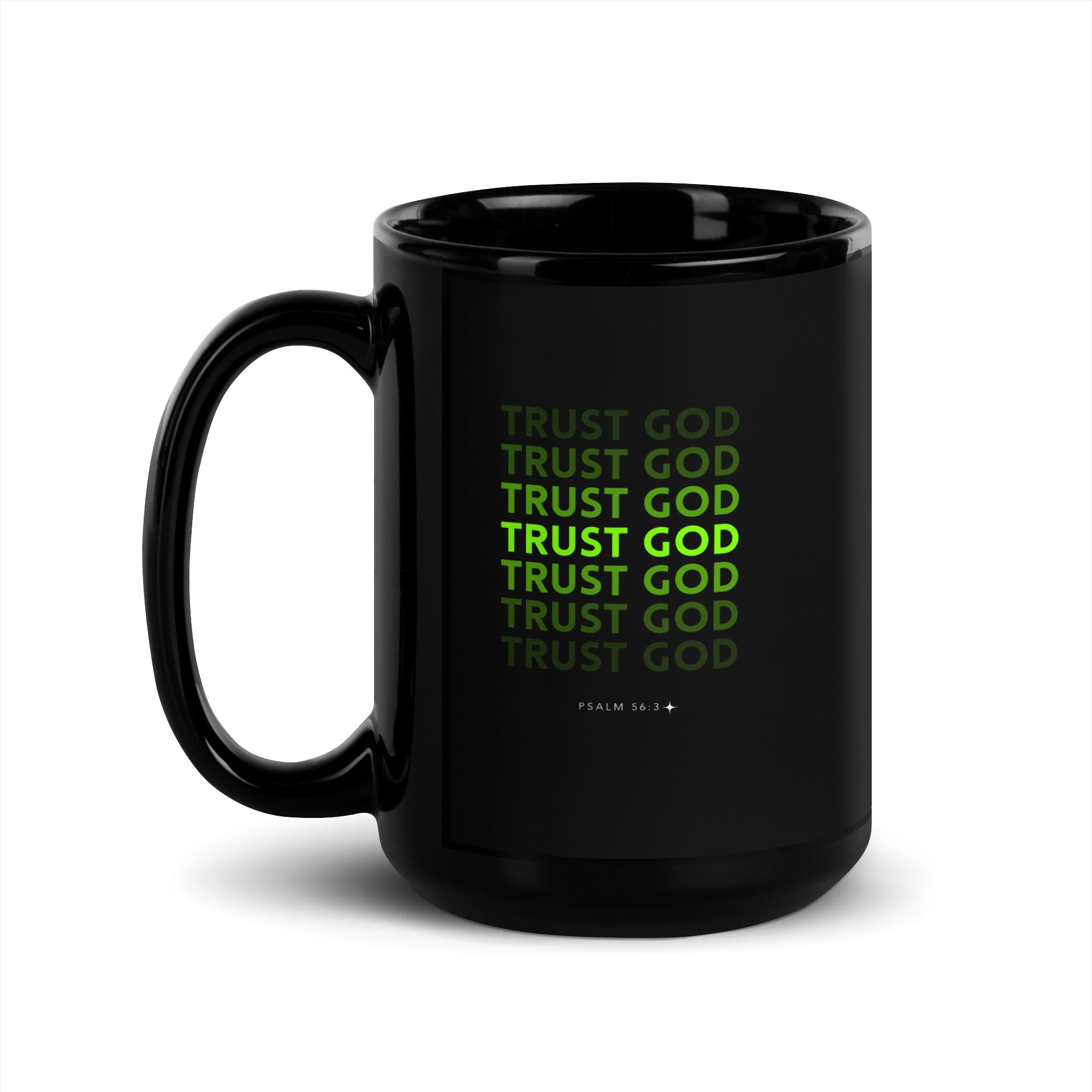 Black Glossy Mug - Psalm 56:3