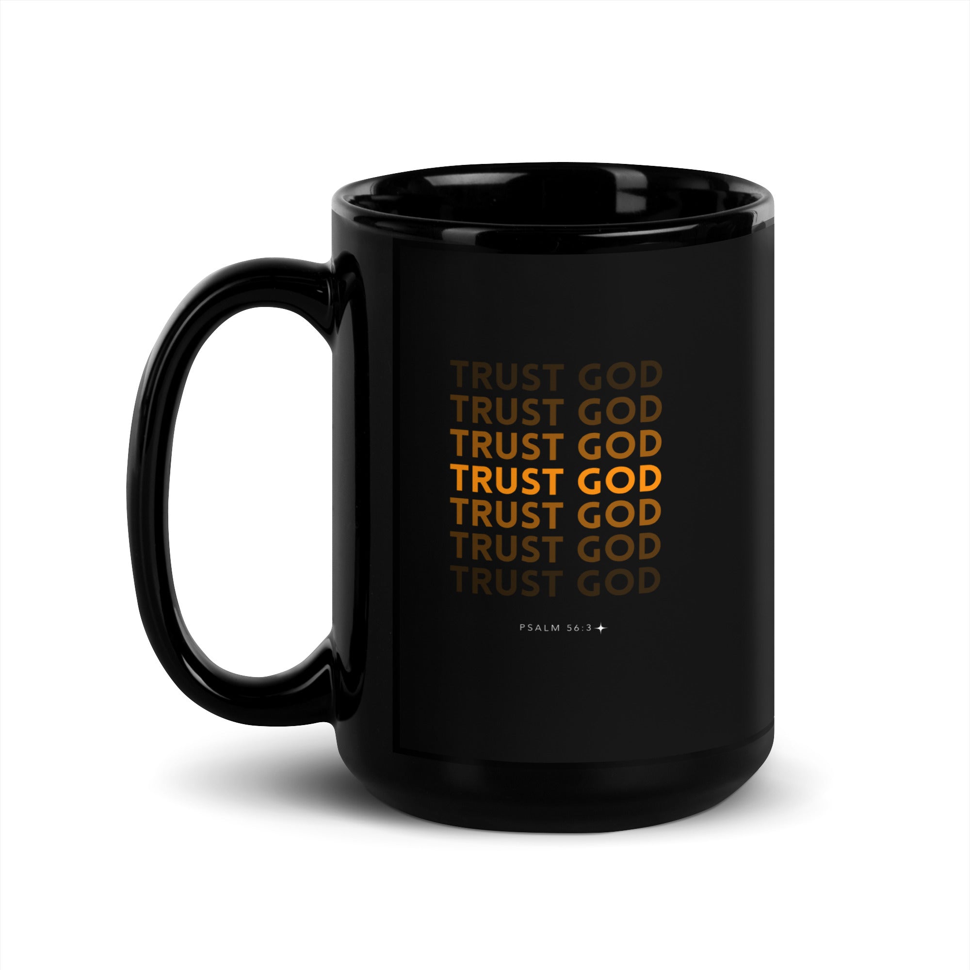Black Glossy Mug - Psalm 56:3