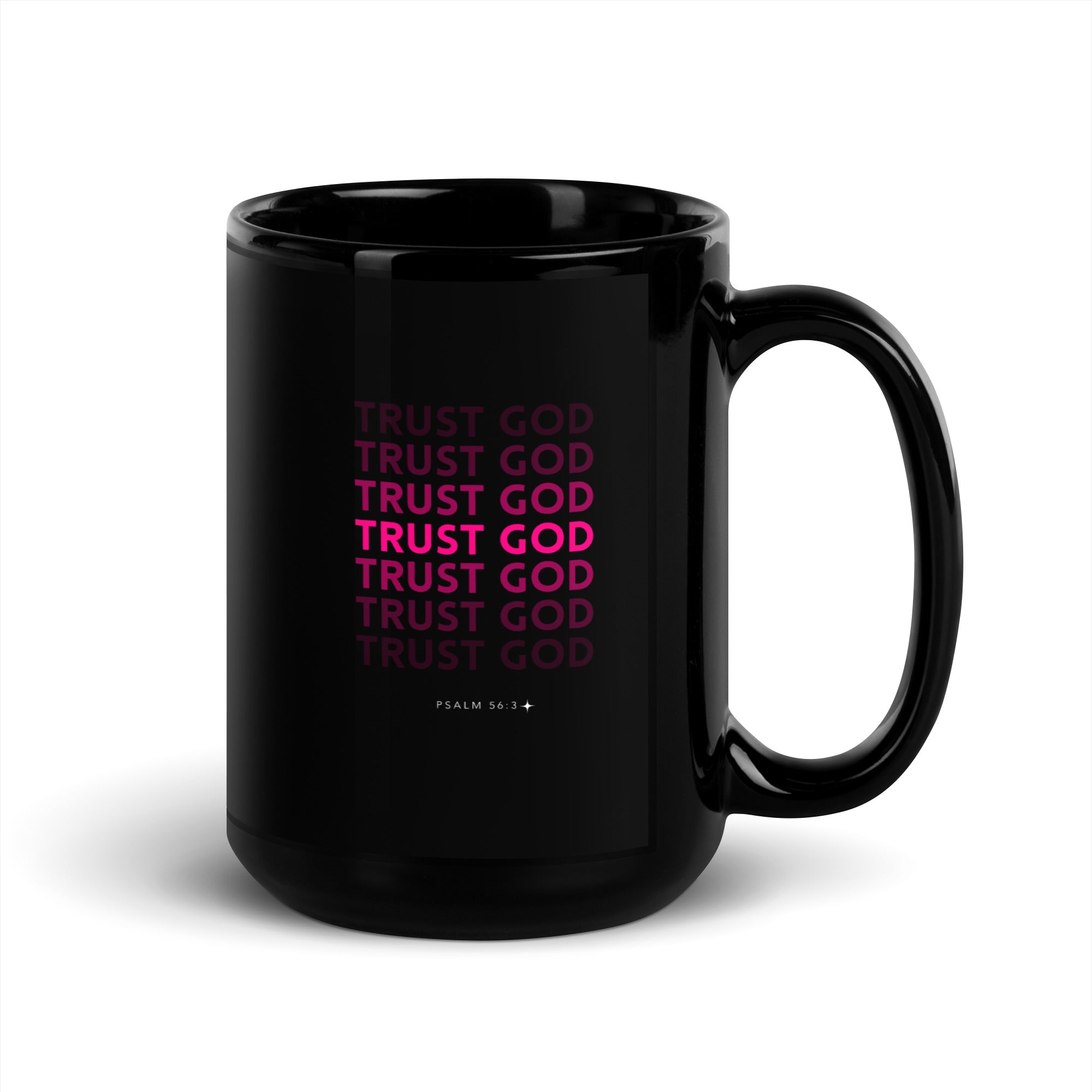 Black Glossy Mug - Psalm 56:3