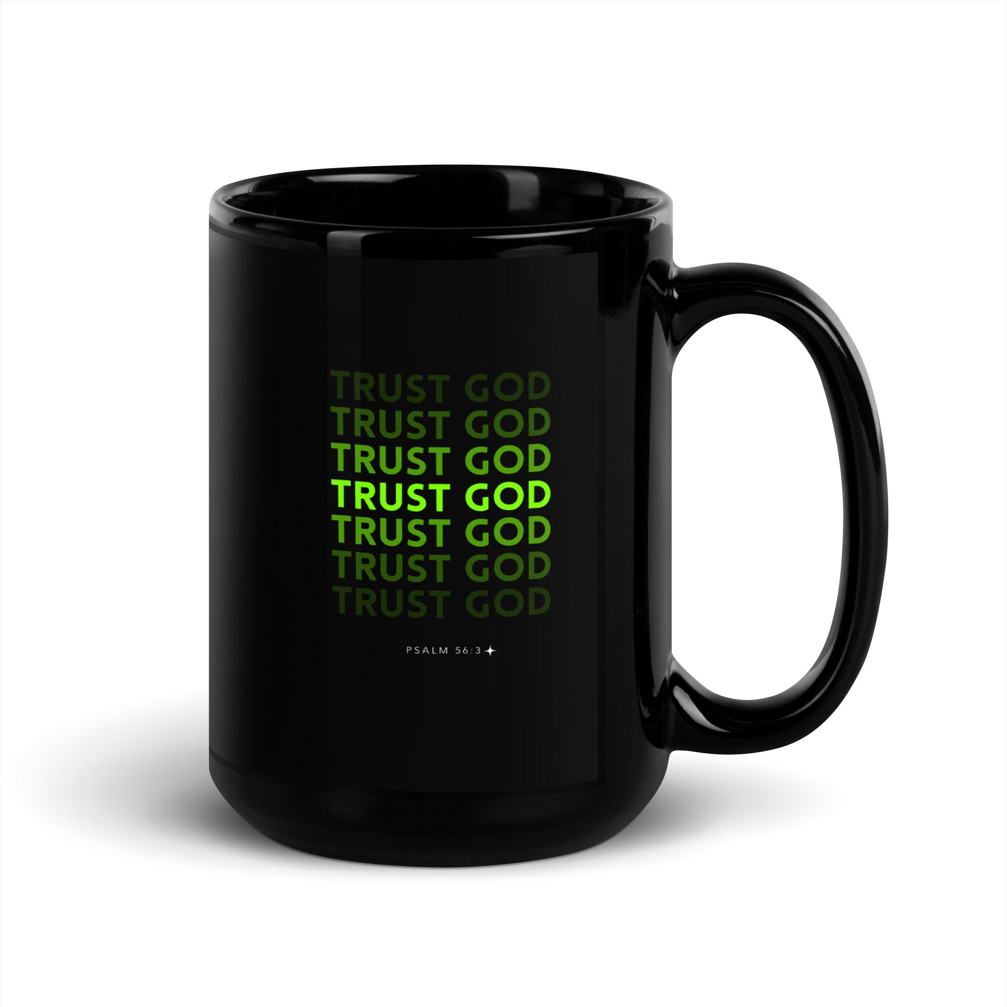Black Glossy Mug - Psalm 56:3