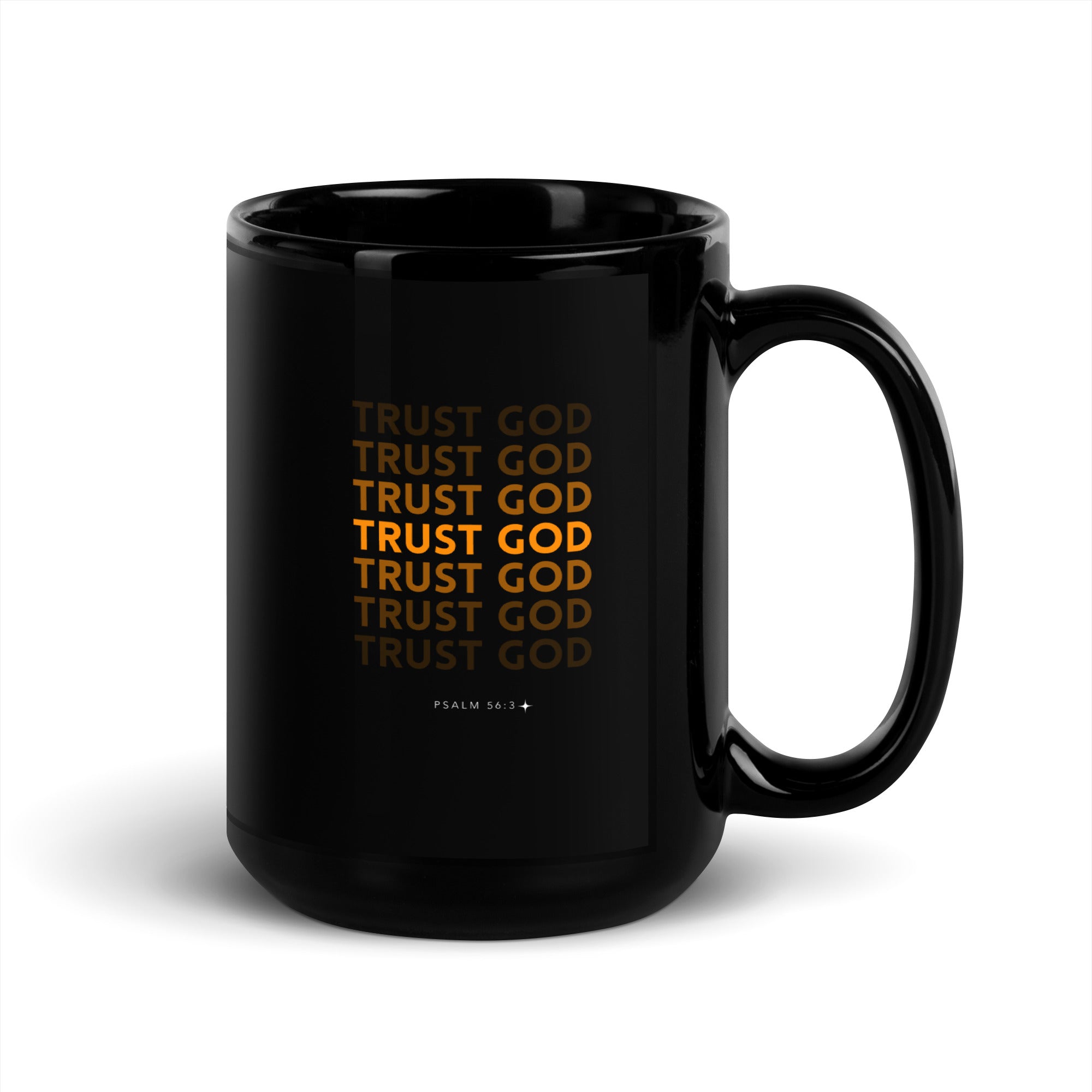 Black Glossy Mug - Psalm 56:3