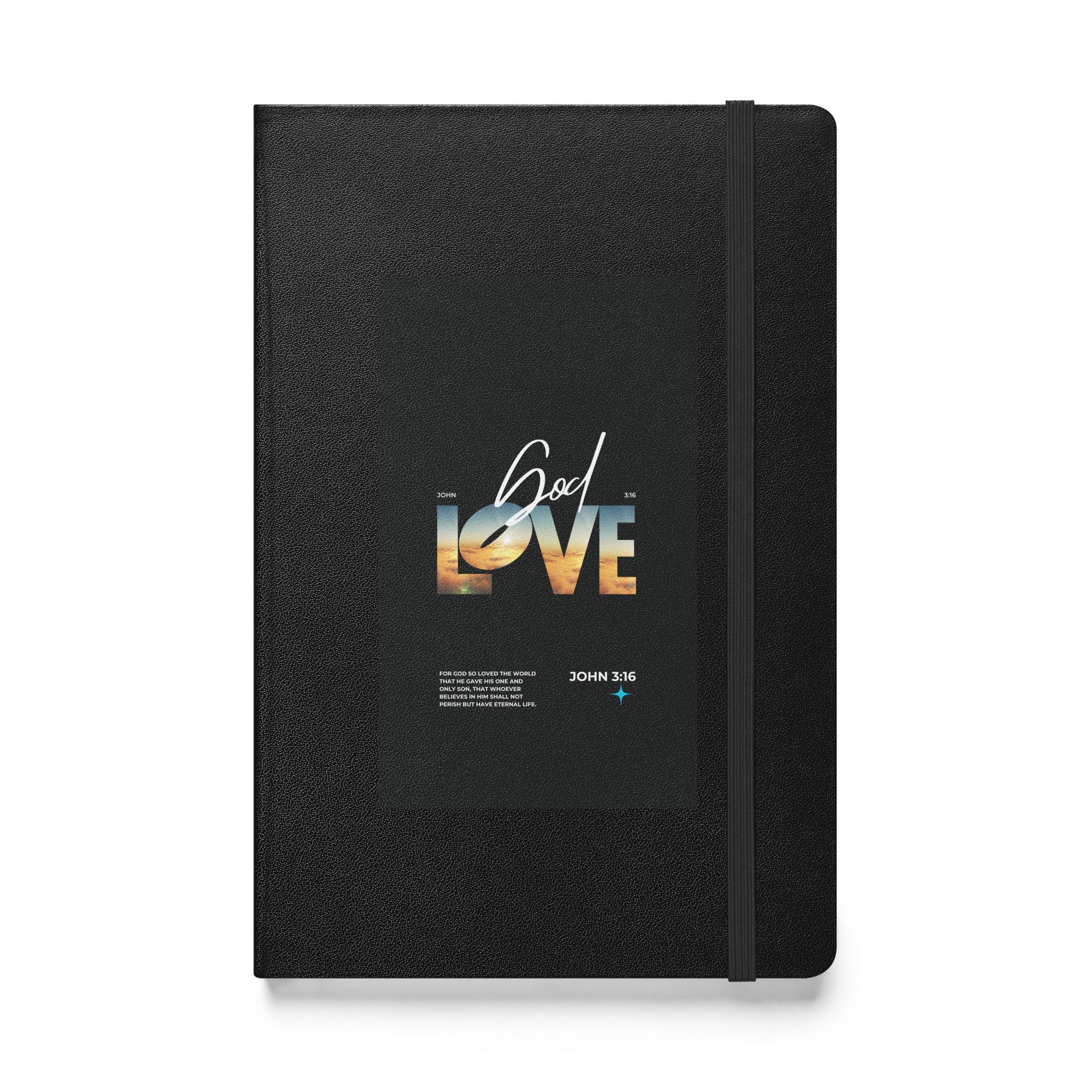 Hardcover bound notebook - John 3:16