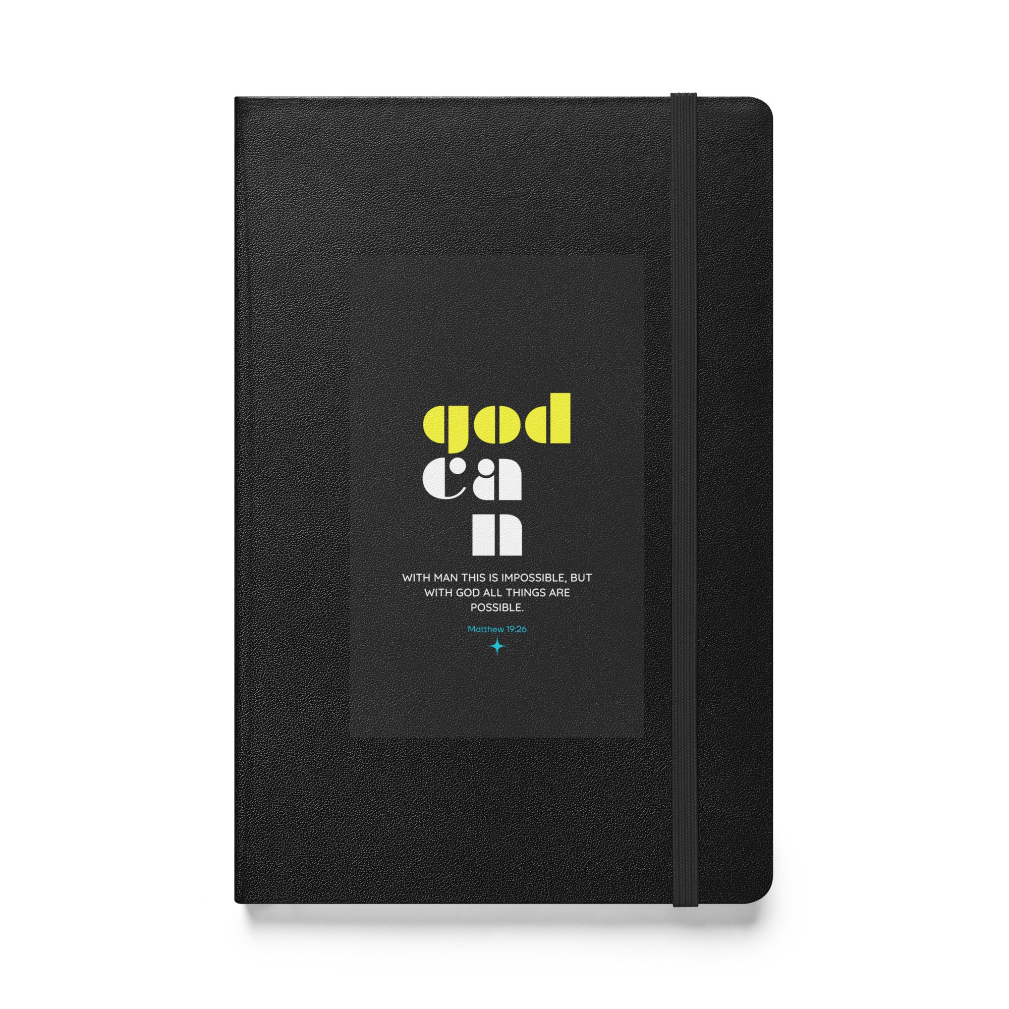 Hardcover bound notebook - Matthew 19:26