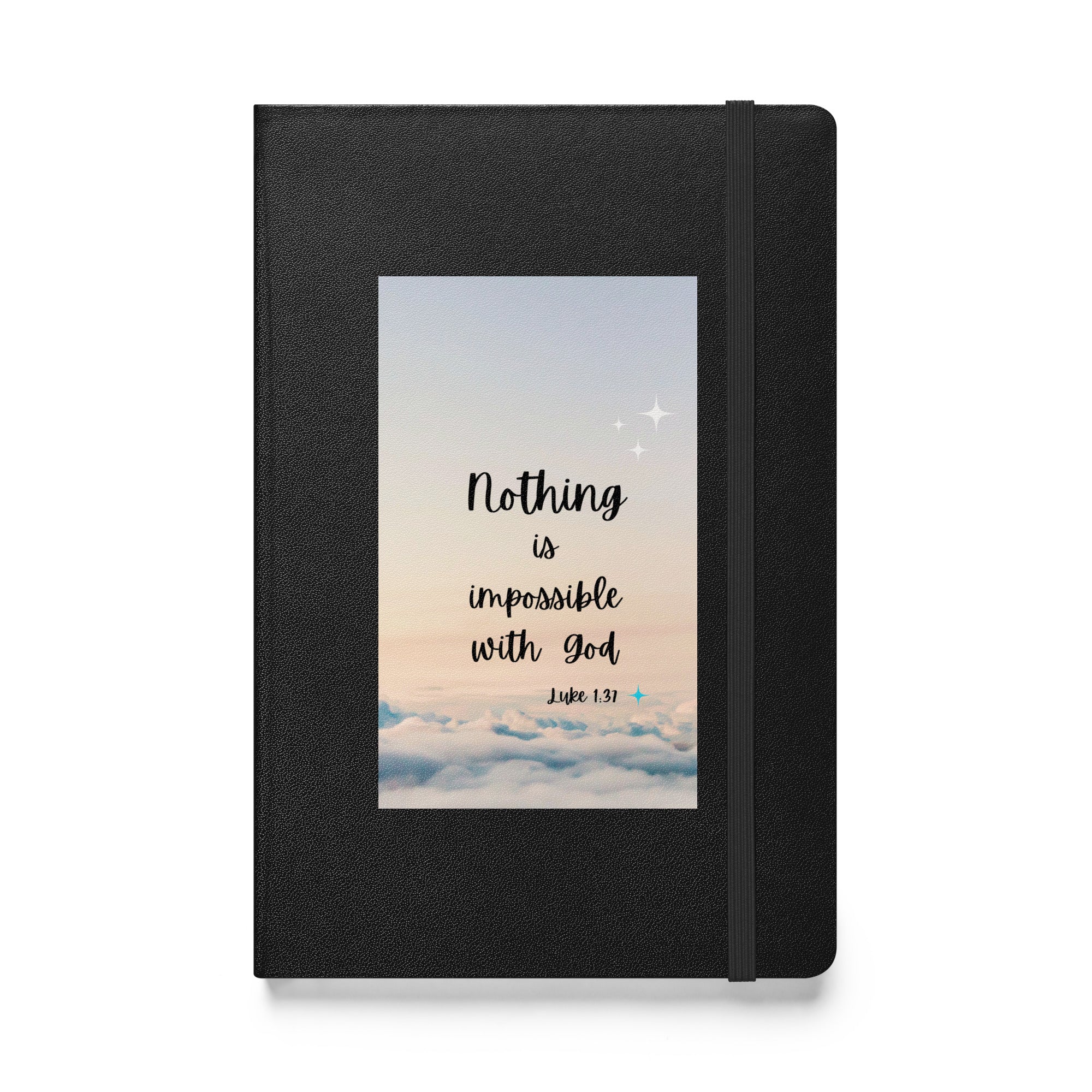 Hardcover bound notebook - Luke 1:37