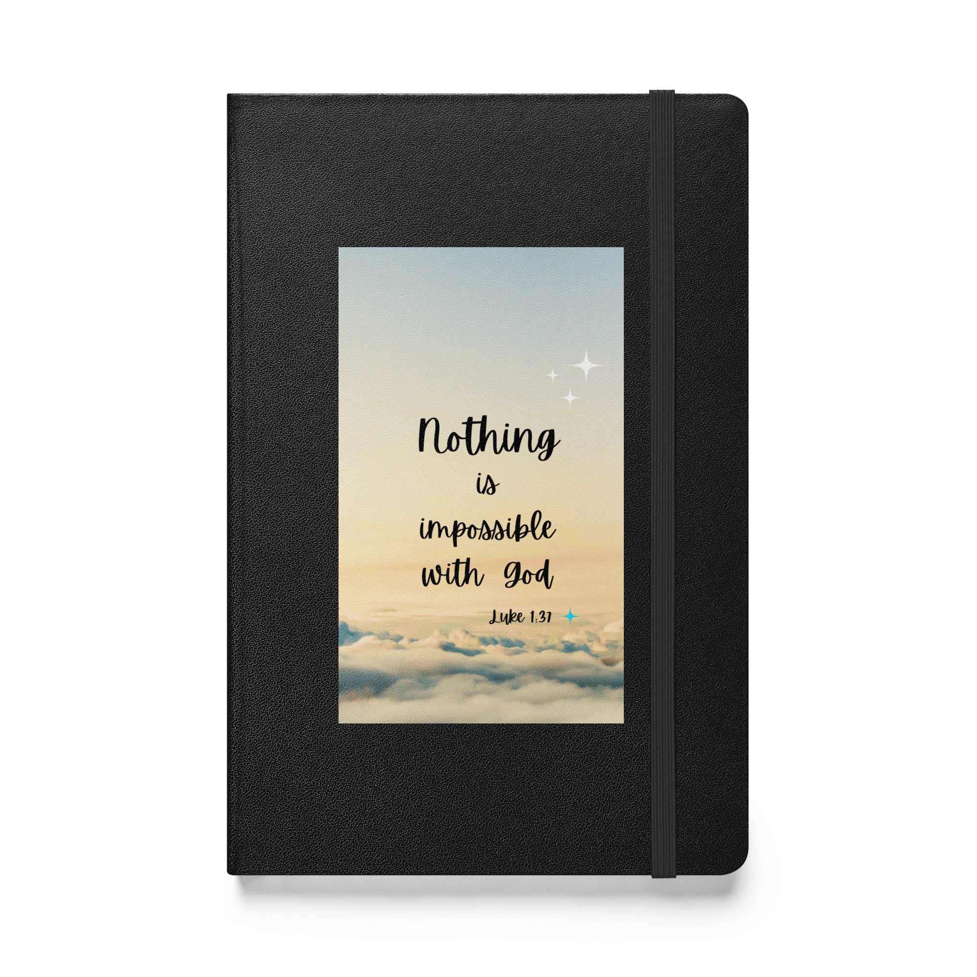 Hardcover bound notebook - Luke 1:37