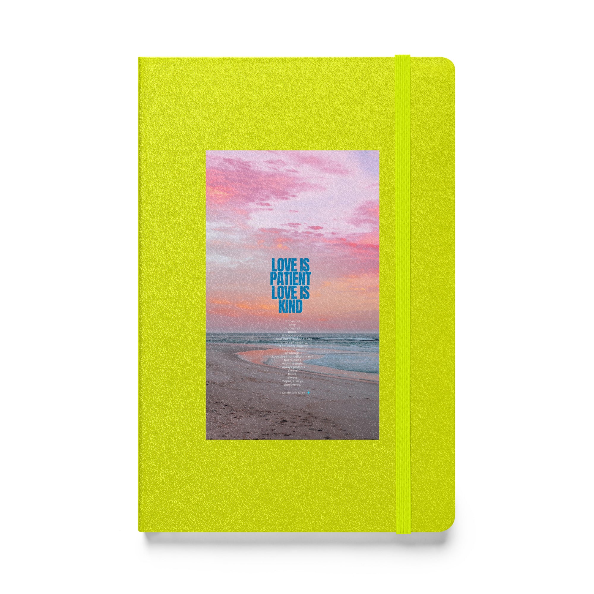 Hardcover bound notebook - 1 Corinthians 13:4-7