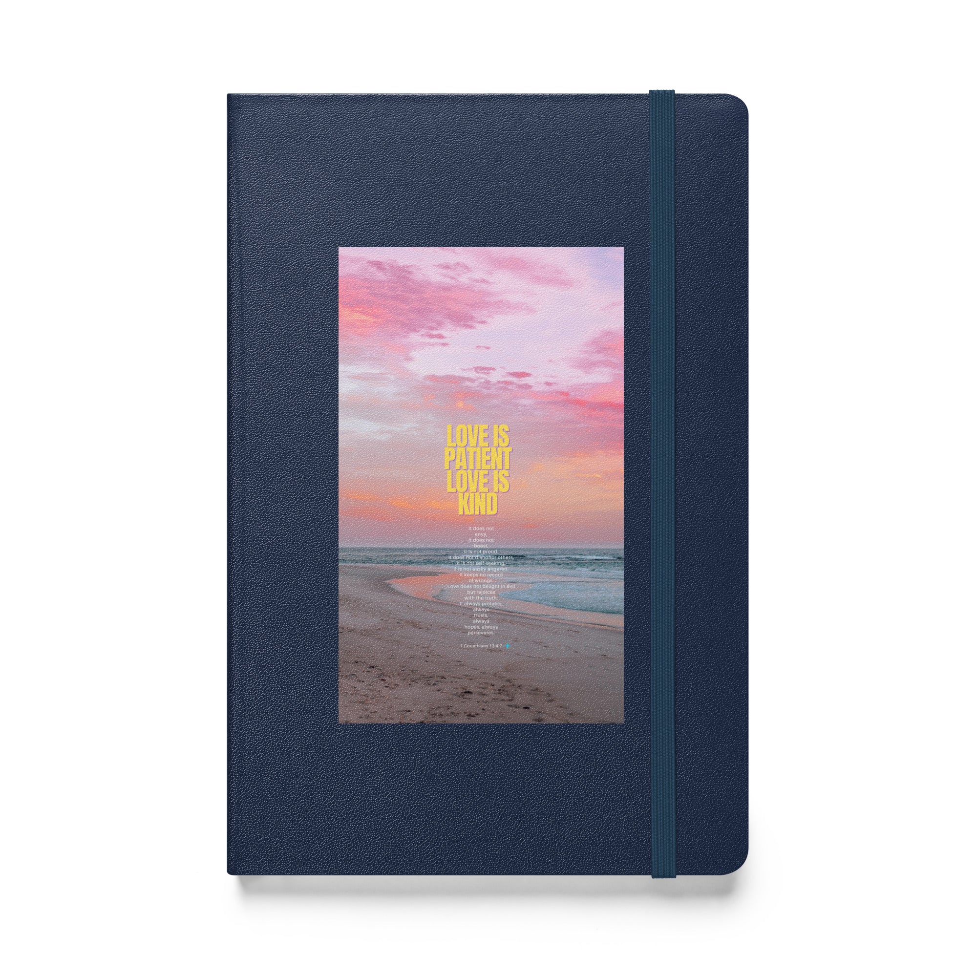 Hardcover bound notebook - 1 Corinthians 13:4-7