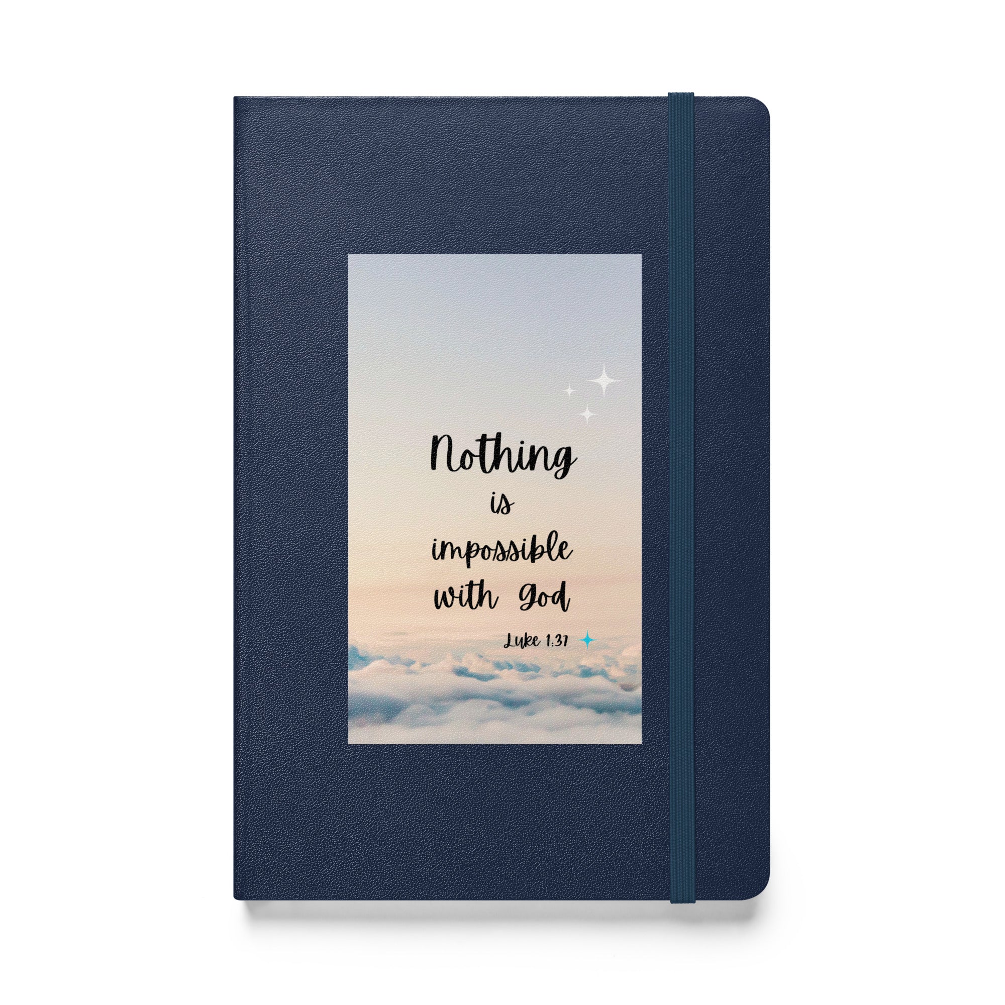 Hardcover bound notebook - Luke 1:37