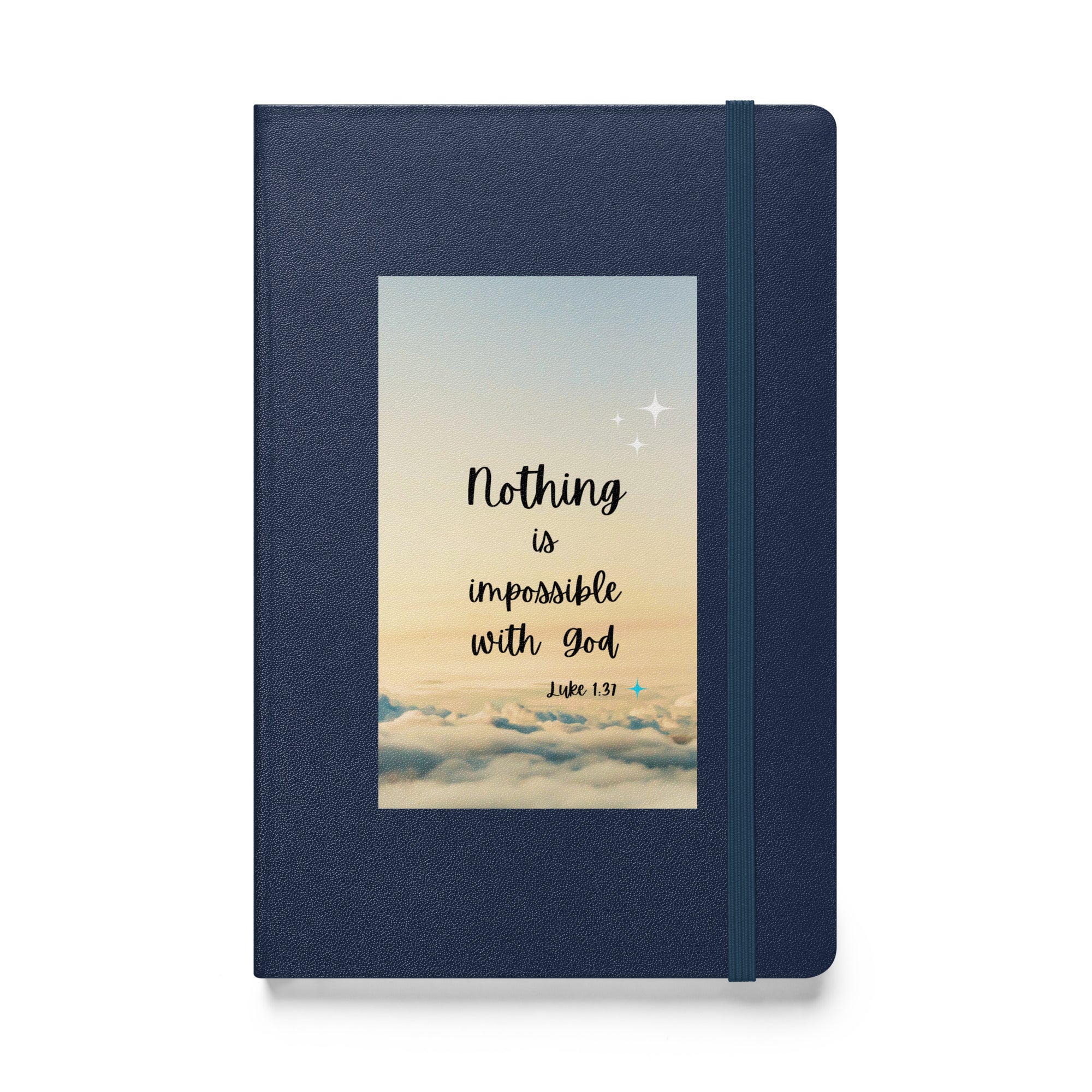 Hardcover bound notebook - Luke 1:37