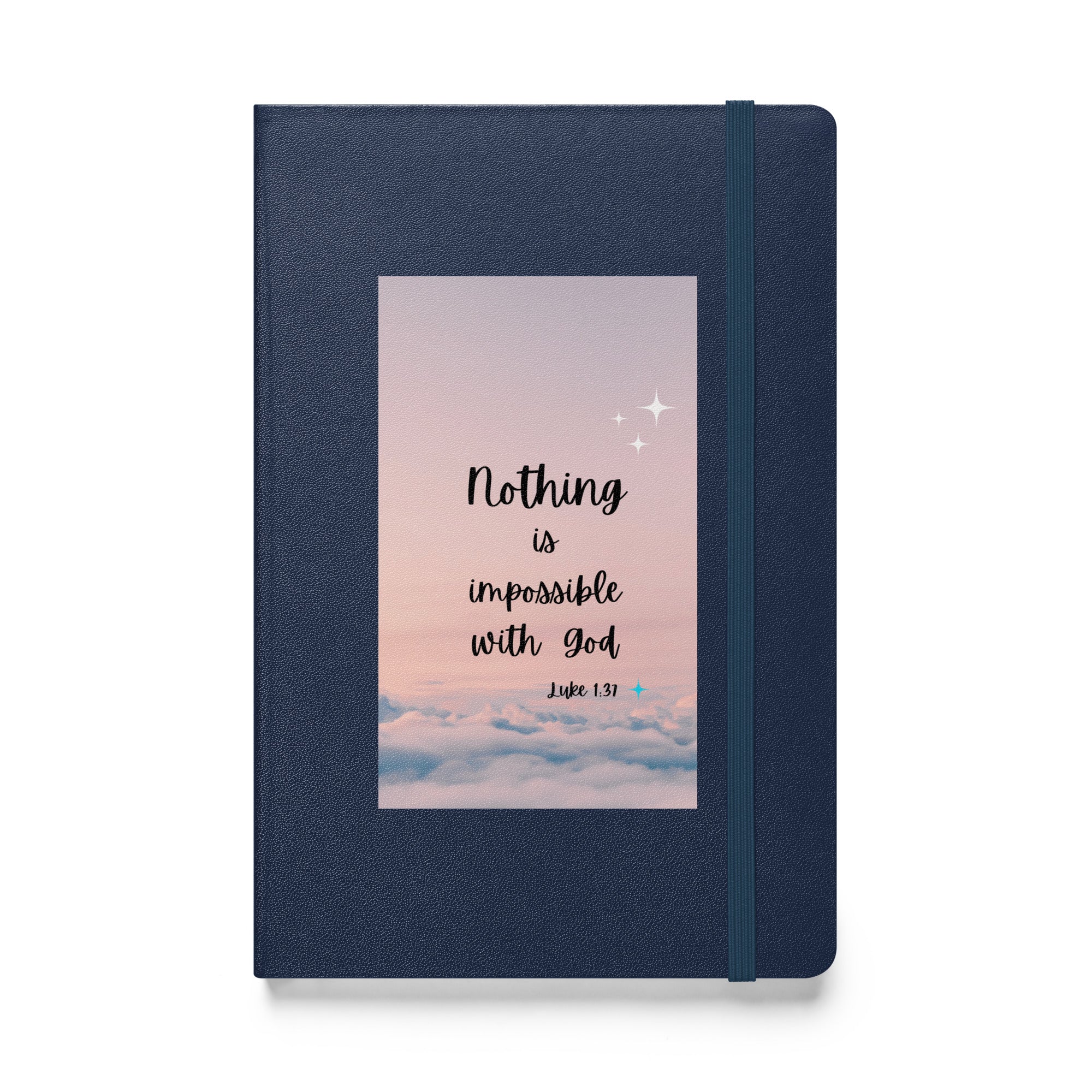 Hardcover bound notebook - Luke 1:37