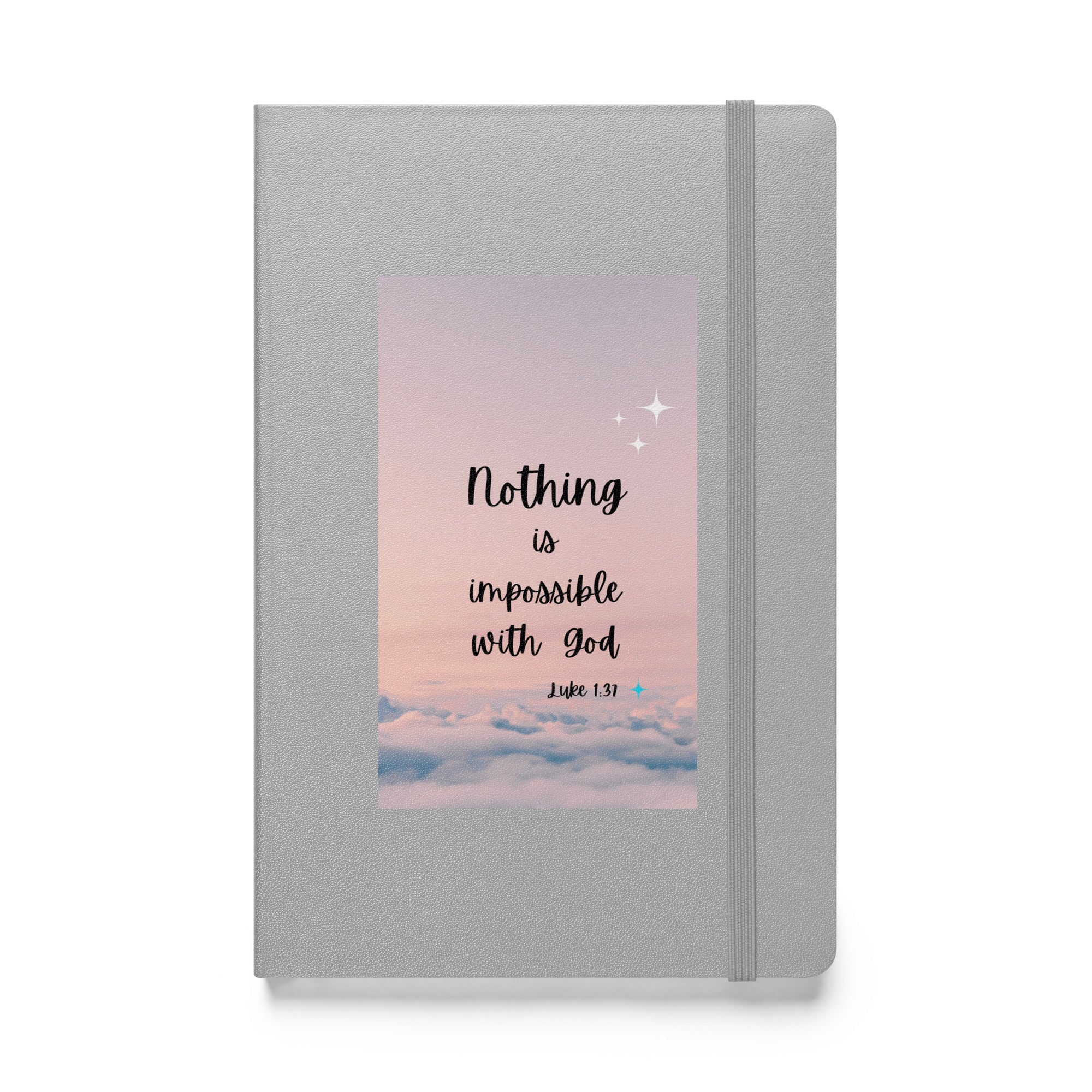 Hardcover bound notebook - Luke 1:37