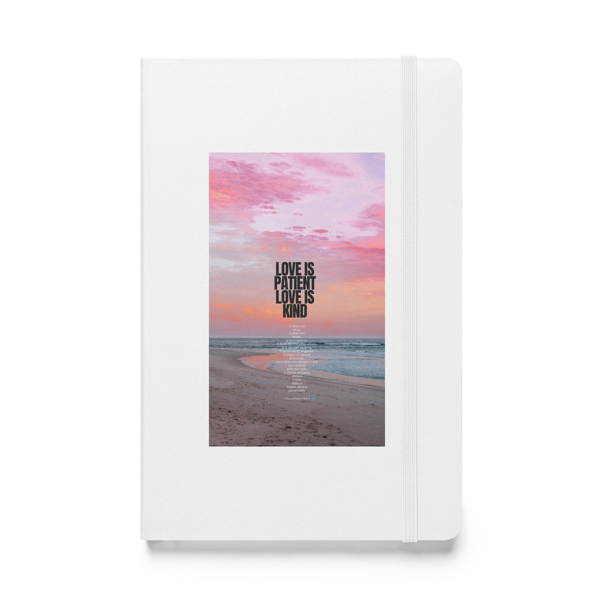 Hardcover bound notebook - 1 Corinthians 13:4-7