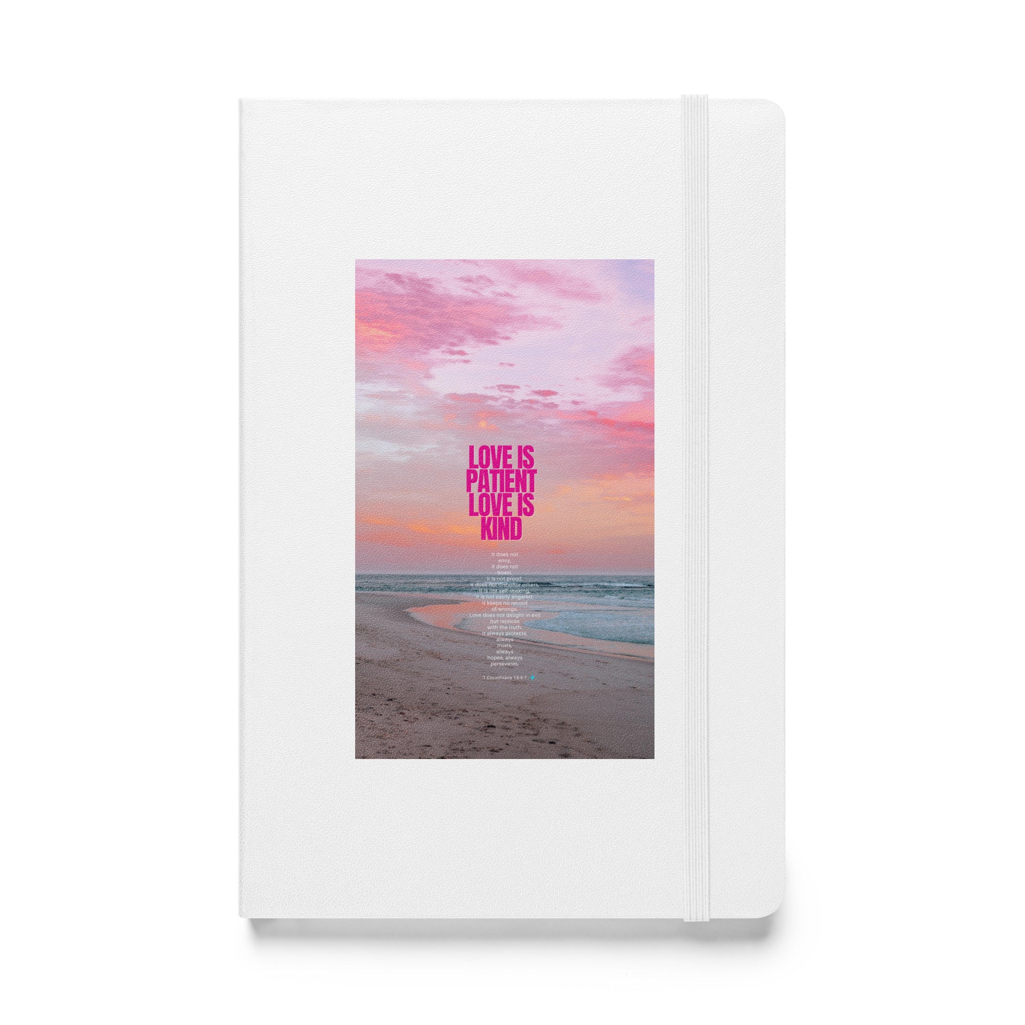 Hardcover bound notebook - 1 Corinthians 13:4-7