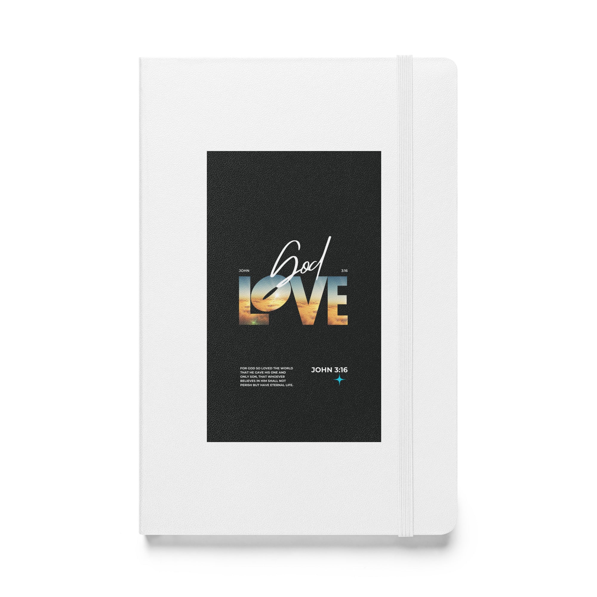 Hardcover bound notebook - John 3:16