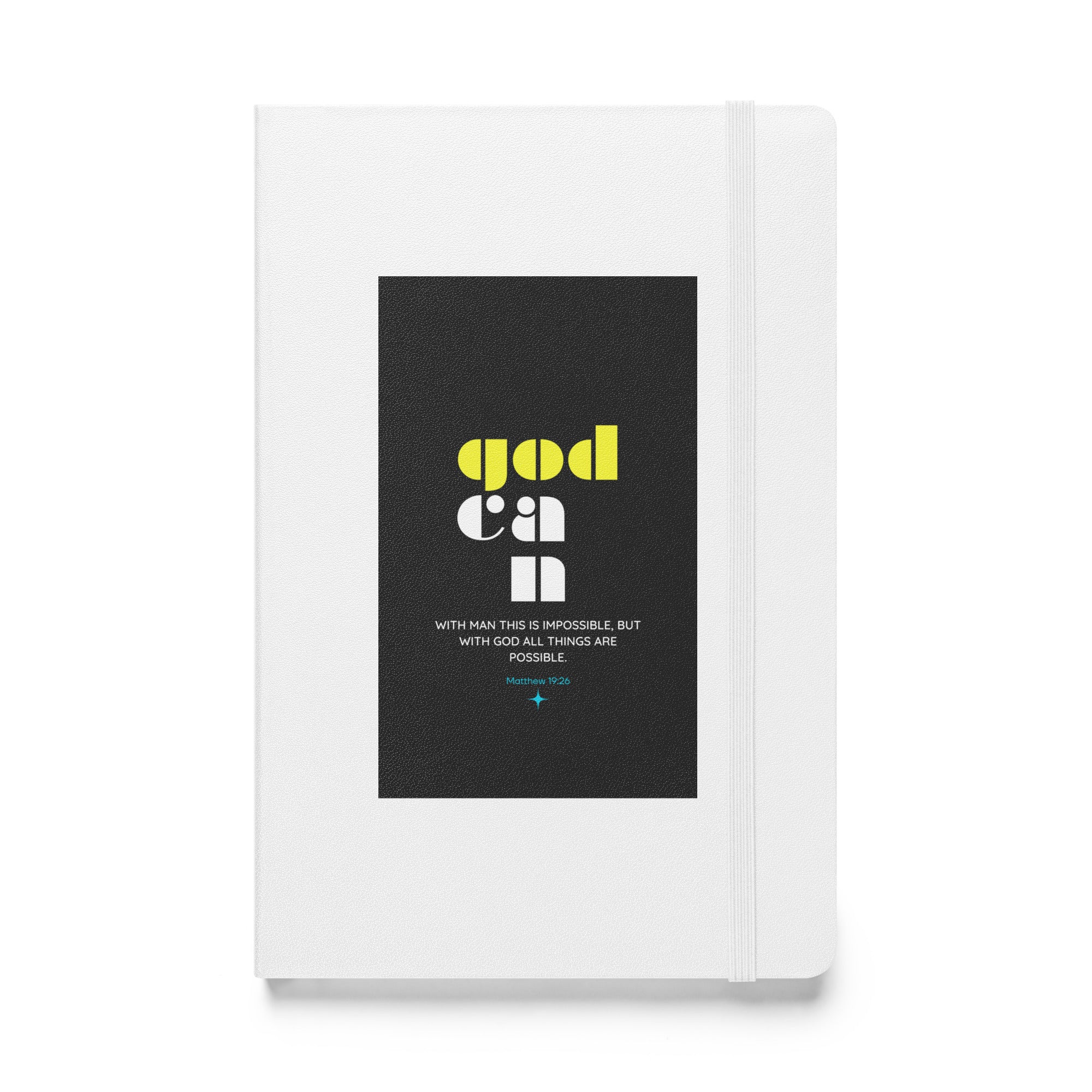 Hardcover bound notebook - Matthew 19:26