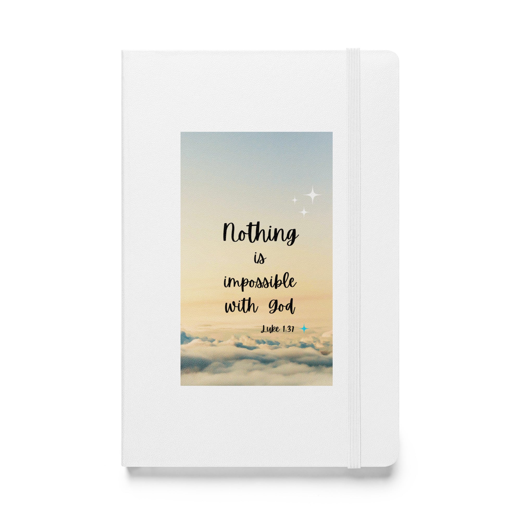 Hardcover bound notebook - Luke 1:37