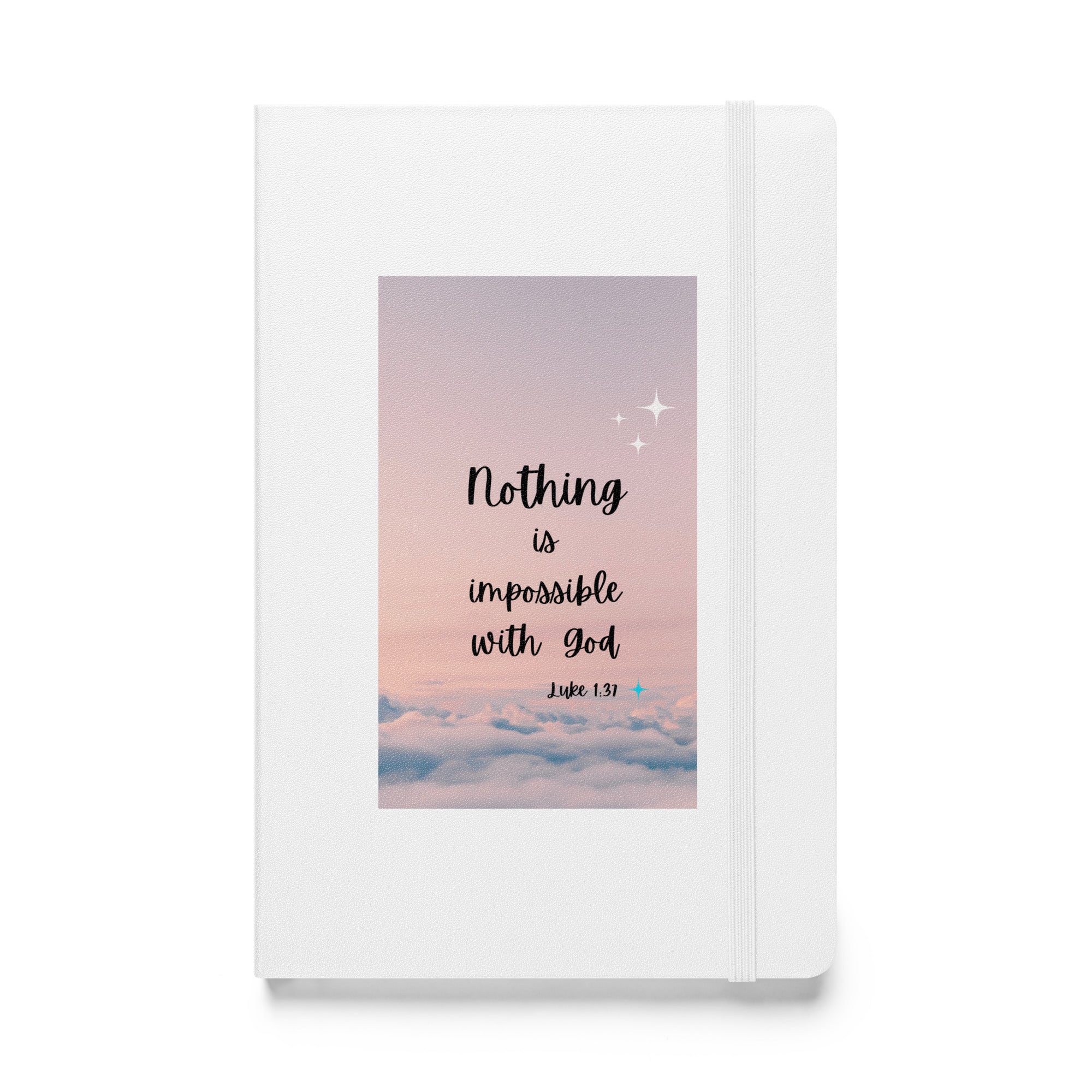 Hardcover bound notebook - Luke 1:37