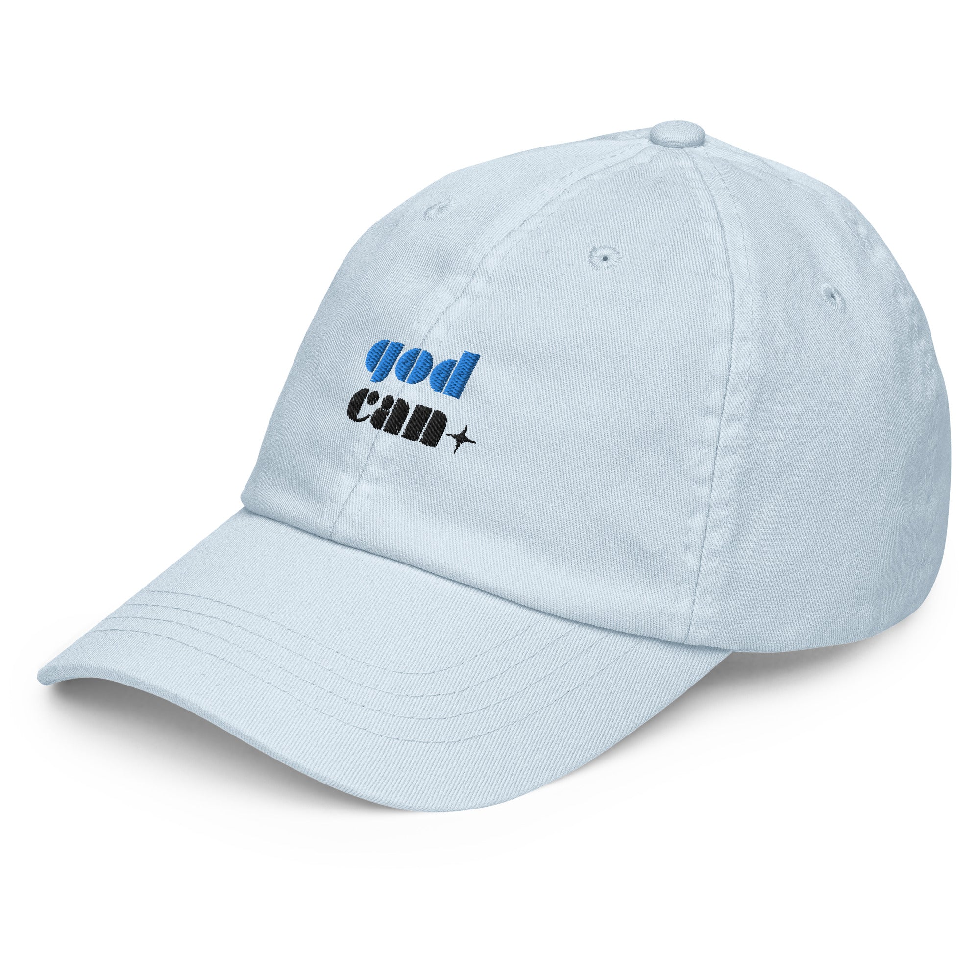Embroidered pastel baseball hat - Matthew 19:26