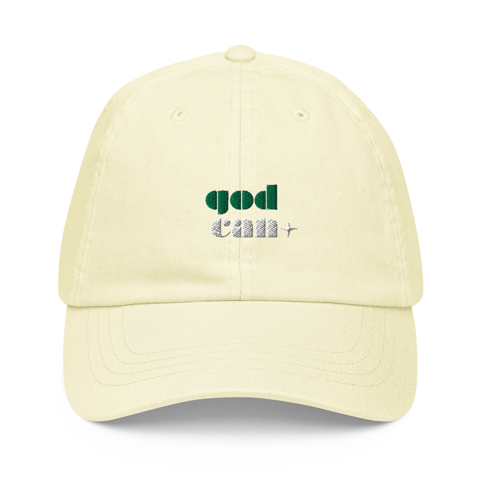 Embroidered pastel baseball hat - Matthew 19:26