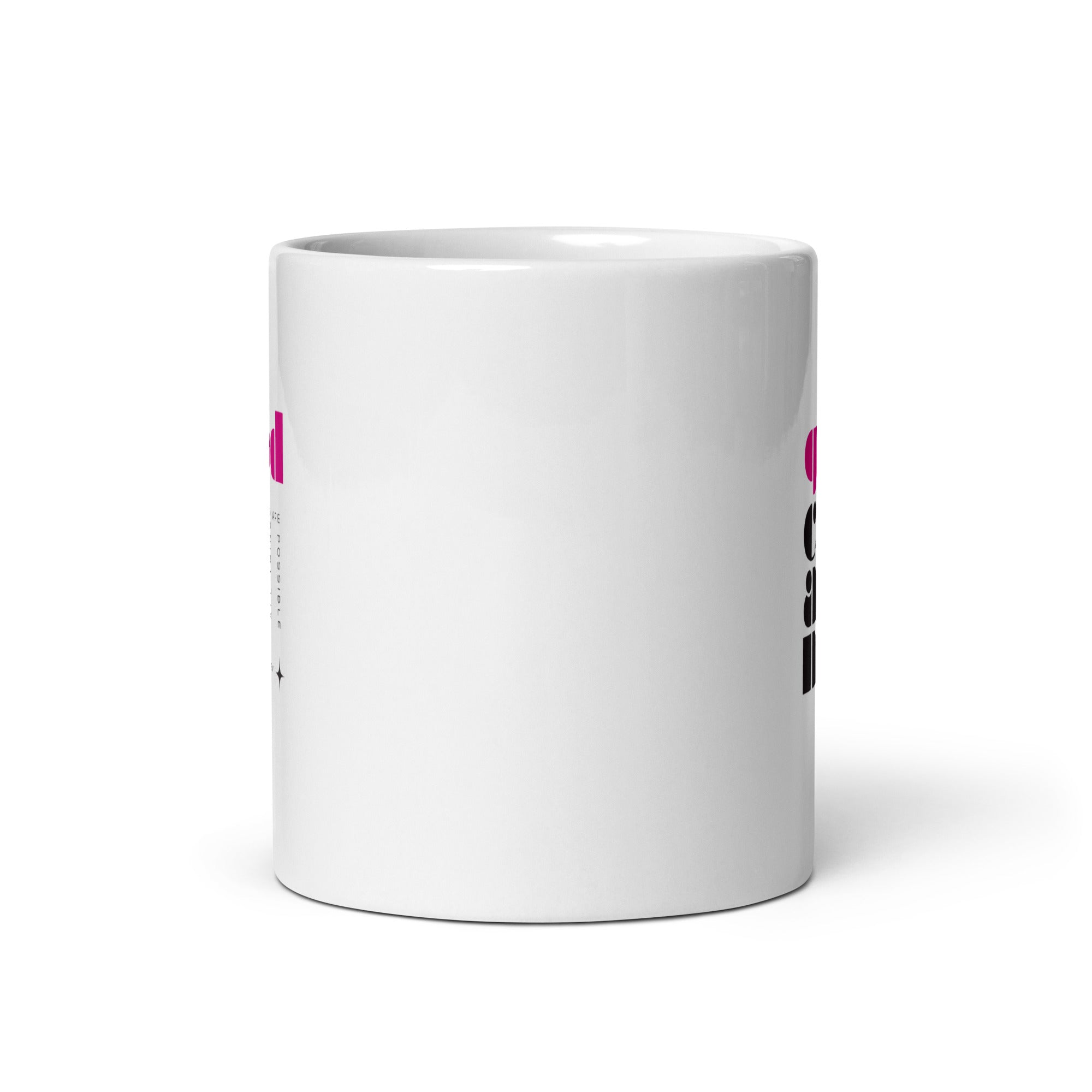 White glossy mug - Matthew 19:26