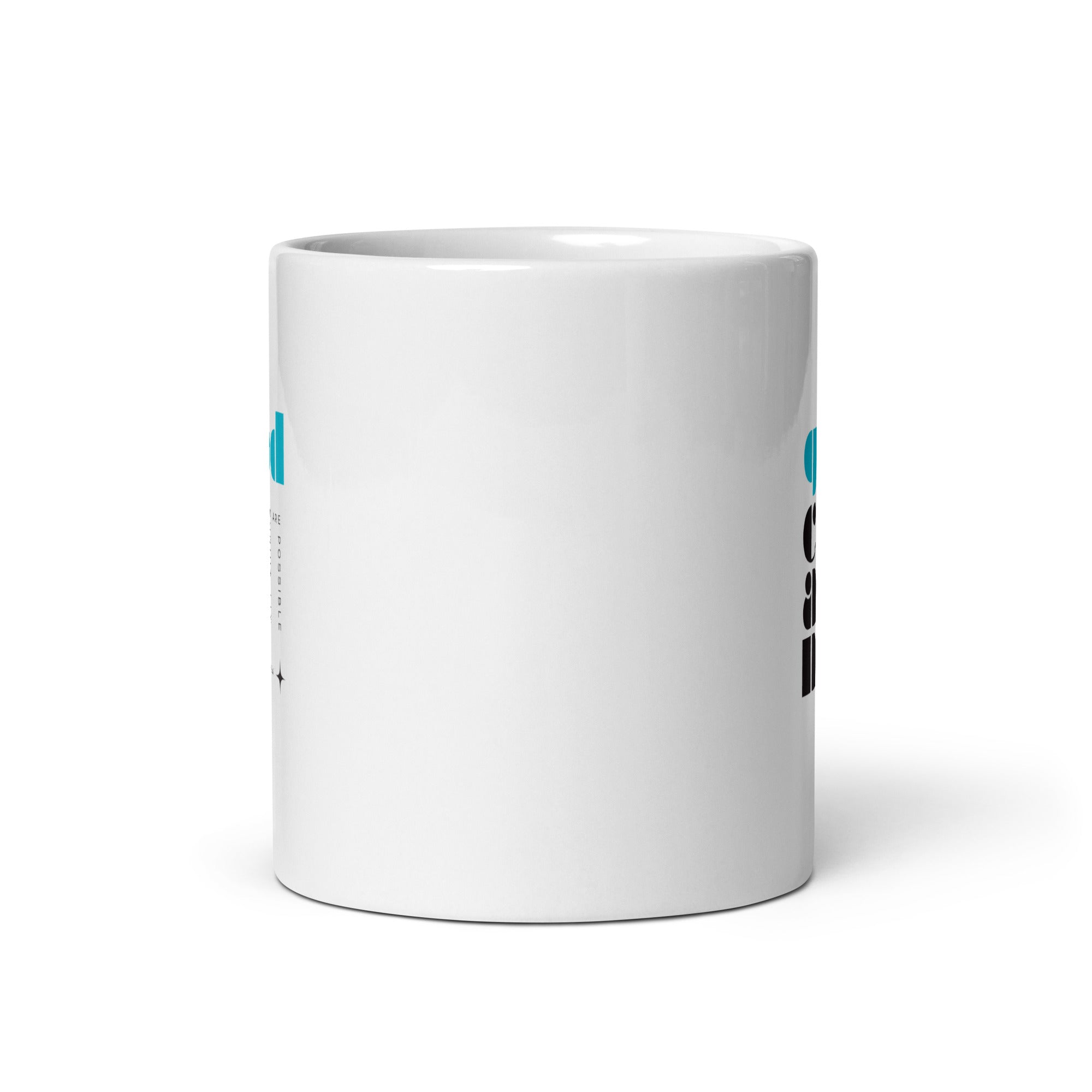 White glossy mug - Matthew 19:26