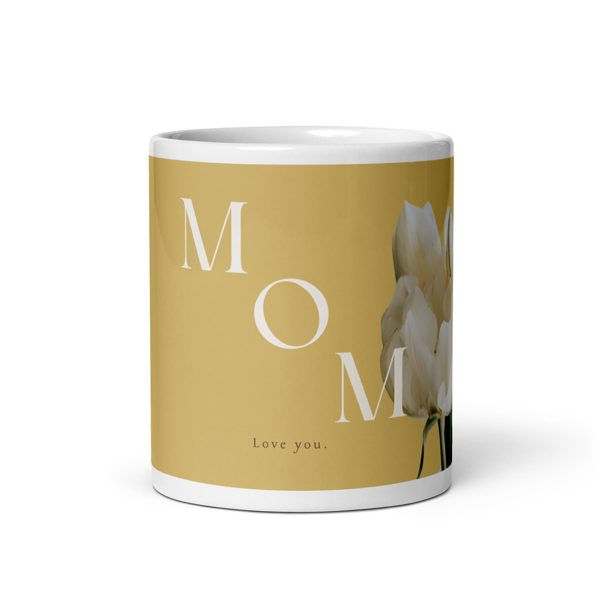 White glossy mug - love you Mom