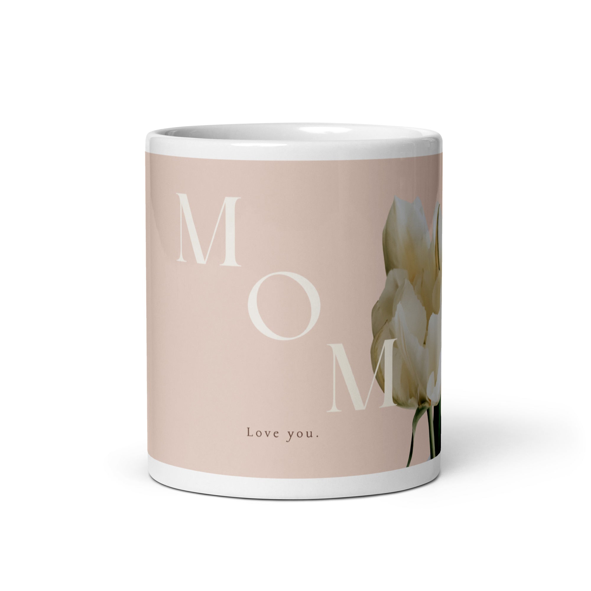 White glossy mug - love you Mom
