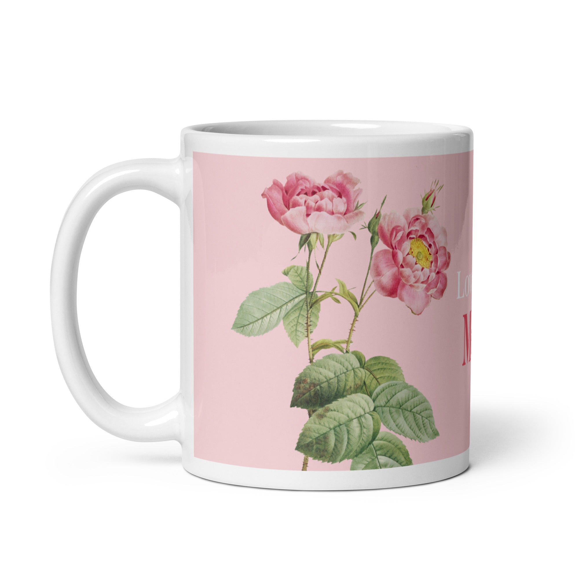 White glossy mug - love you Mom