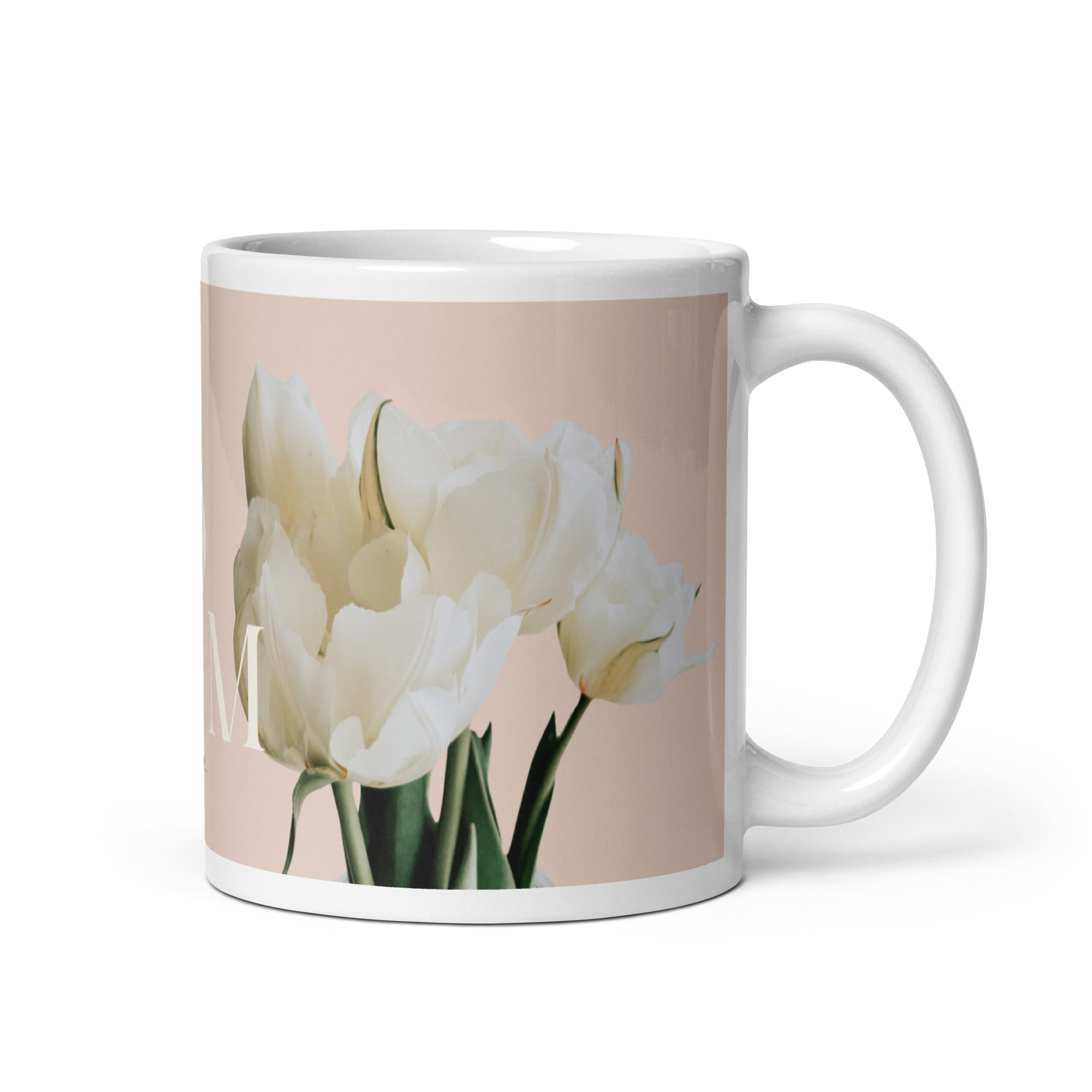 White glossy mug - love you Mom