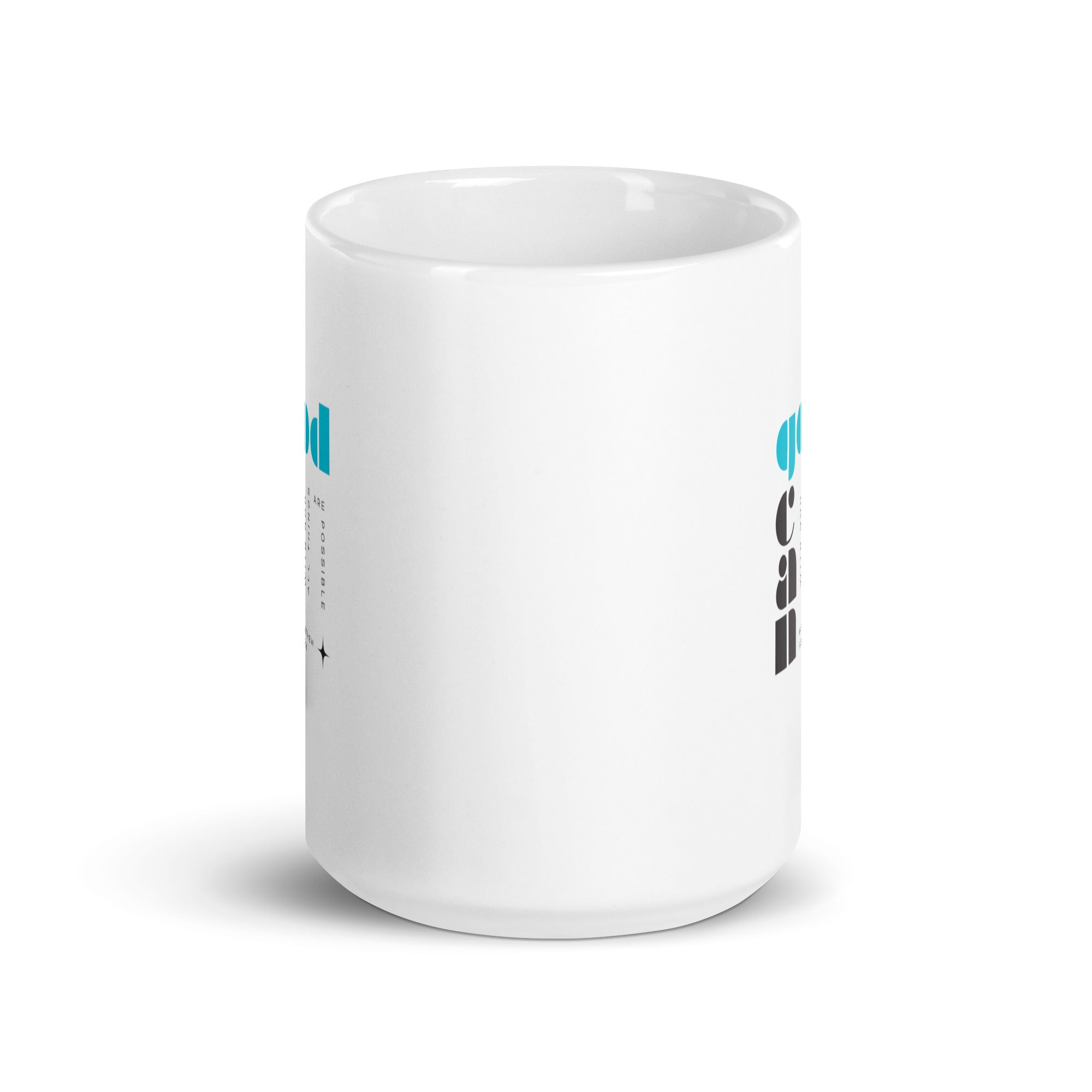 White glossy mug - Matthew 19:26