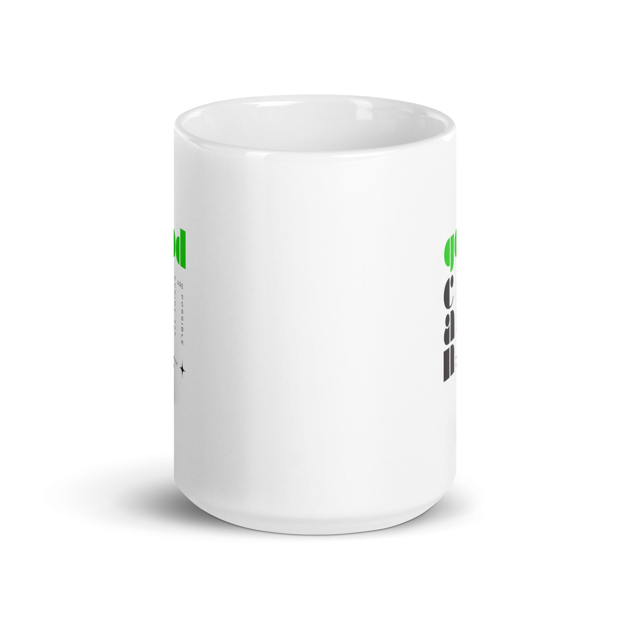 White glossy mug - Matthew 19:26