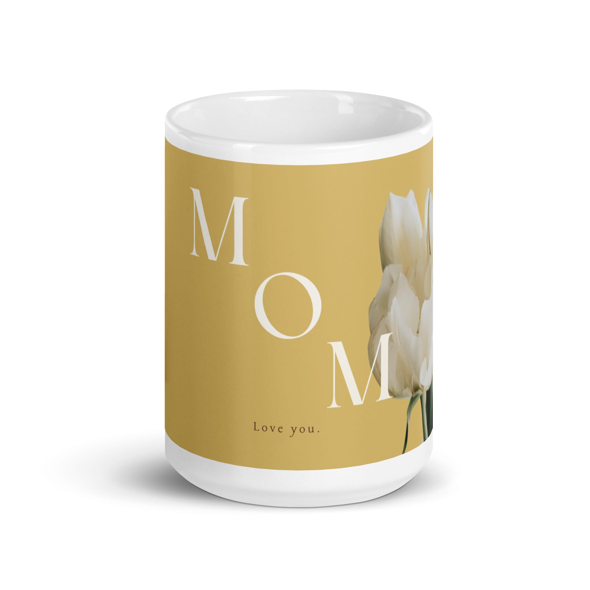 White glossy mug - love you Mom
