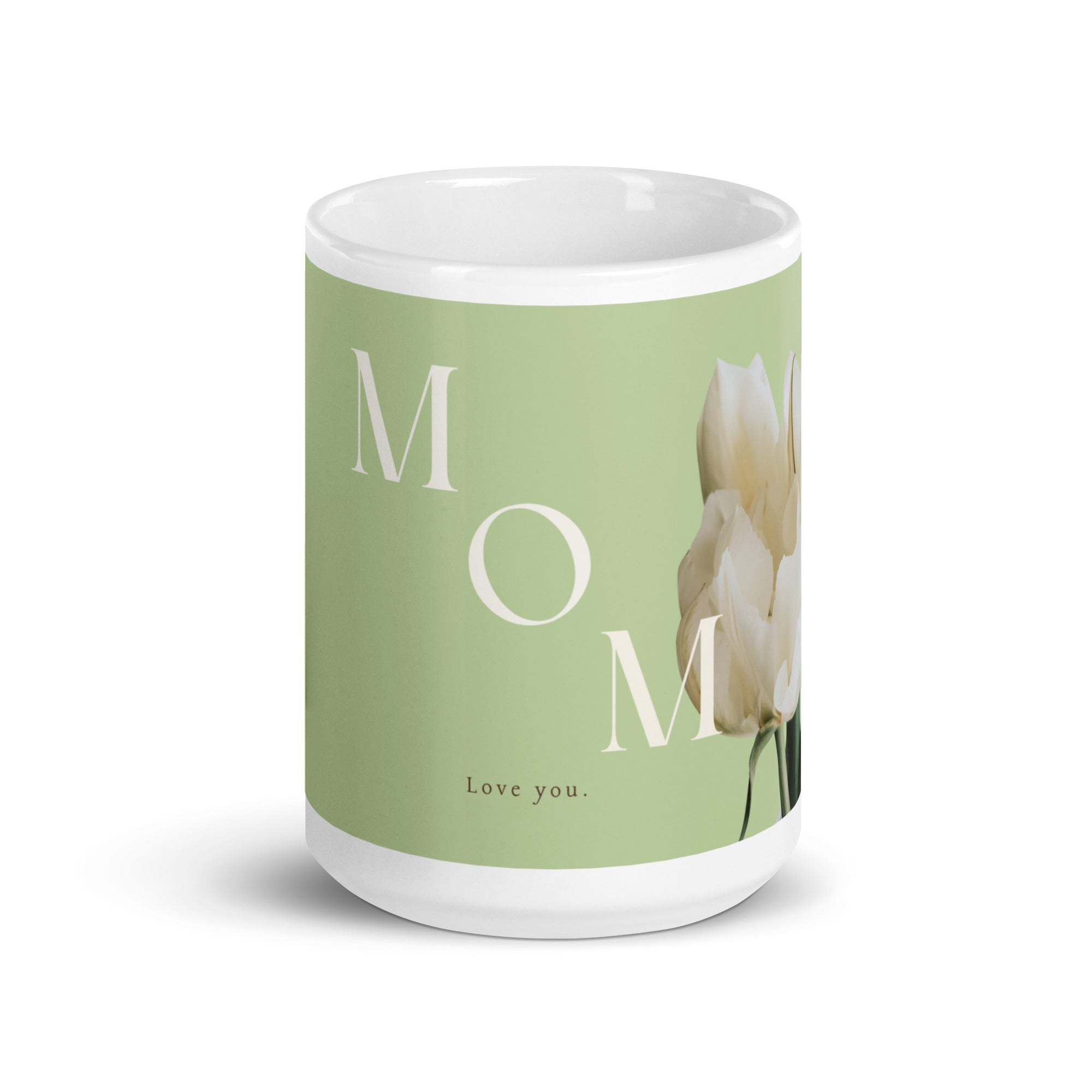 White glossy mug - love you Mom