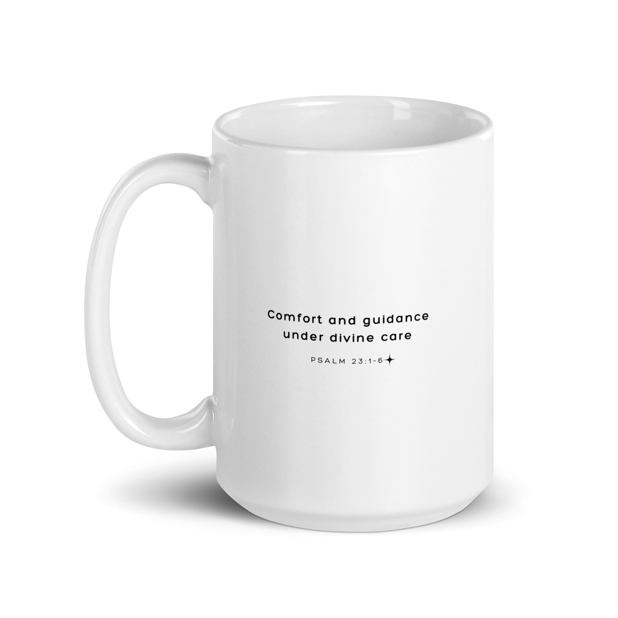 White glossy mug - Psalm 23:1-6