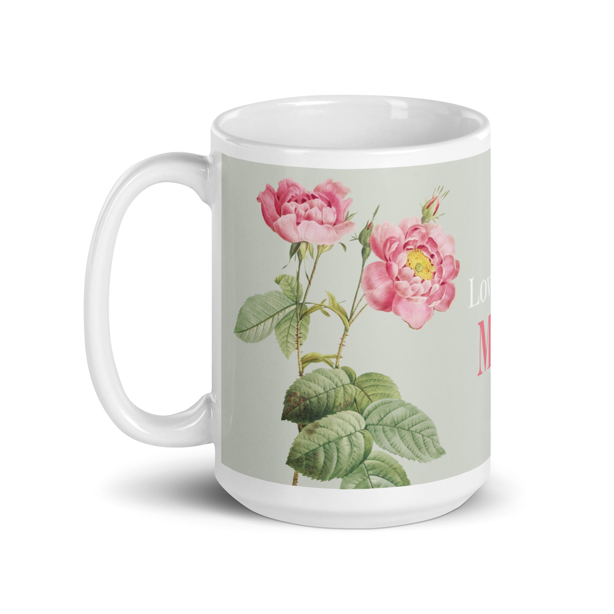 White glossy mug - love you Mom