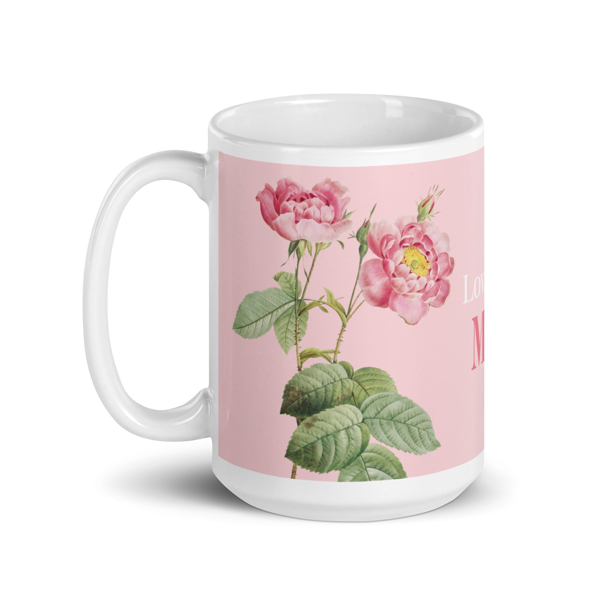 White glossy mug - love you Mom
