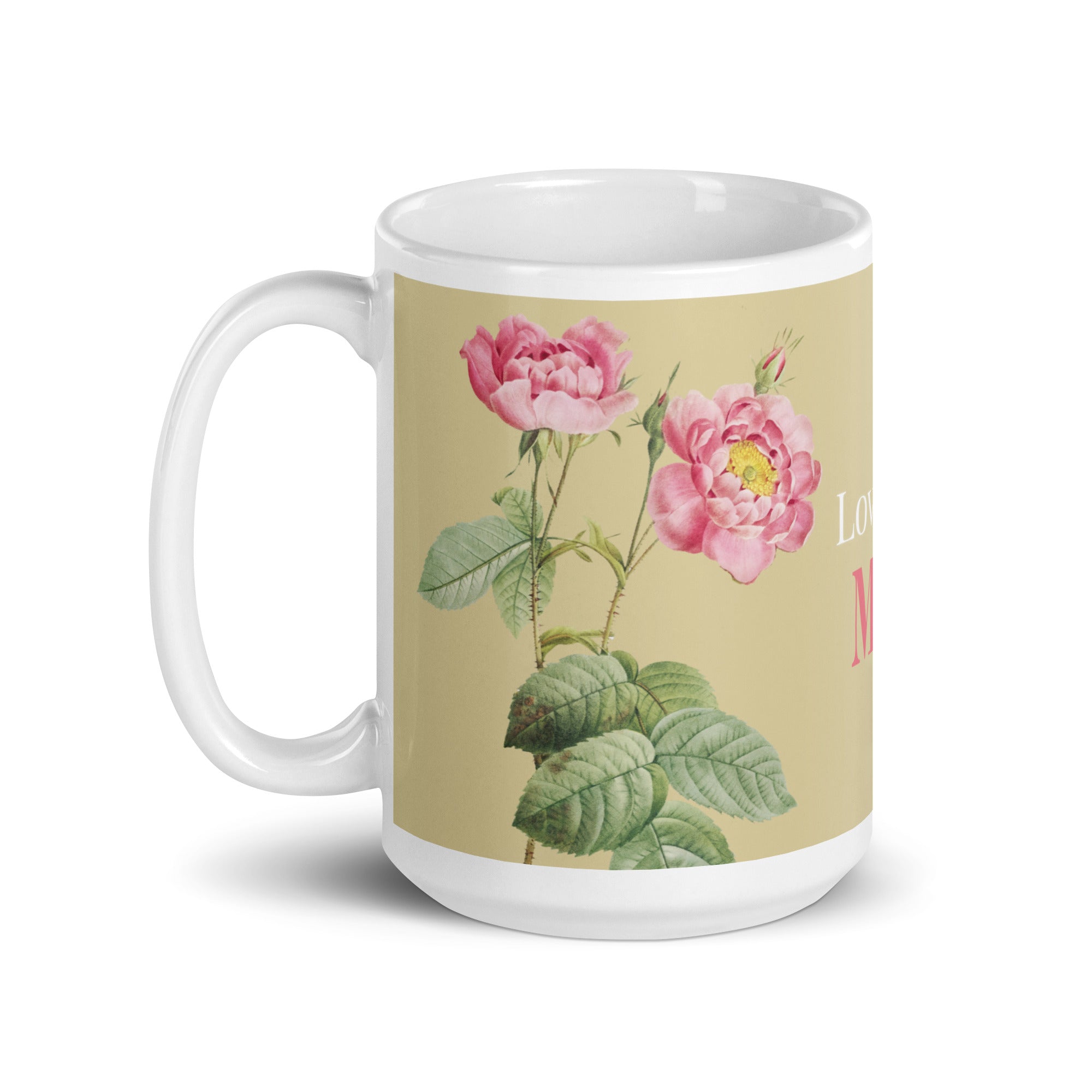 White glossy mug - love you Mom