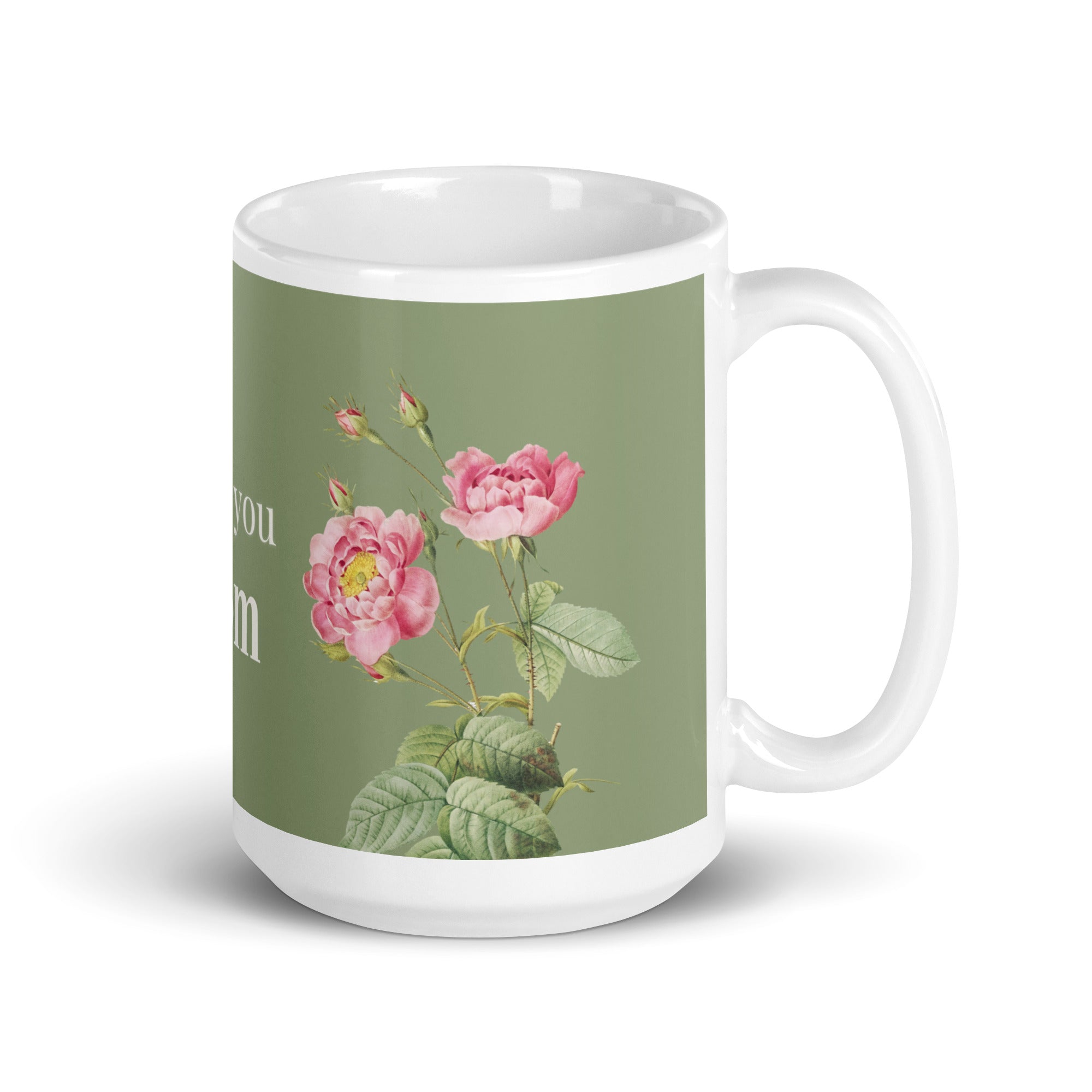 White glossy mug - love you Mom
