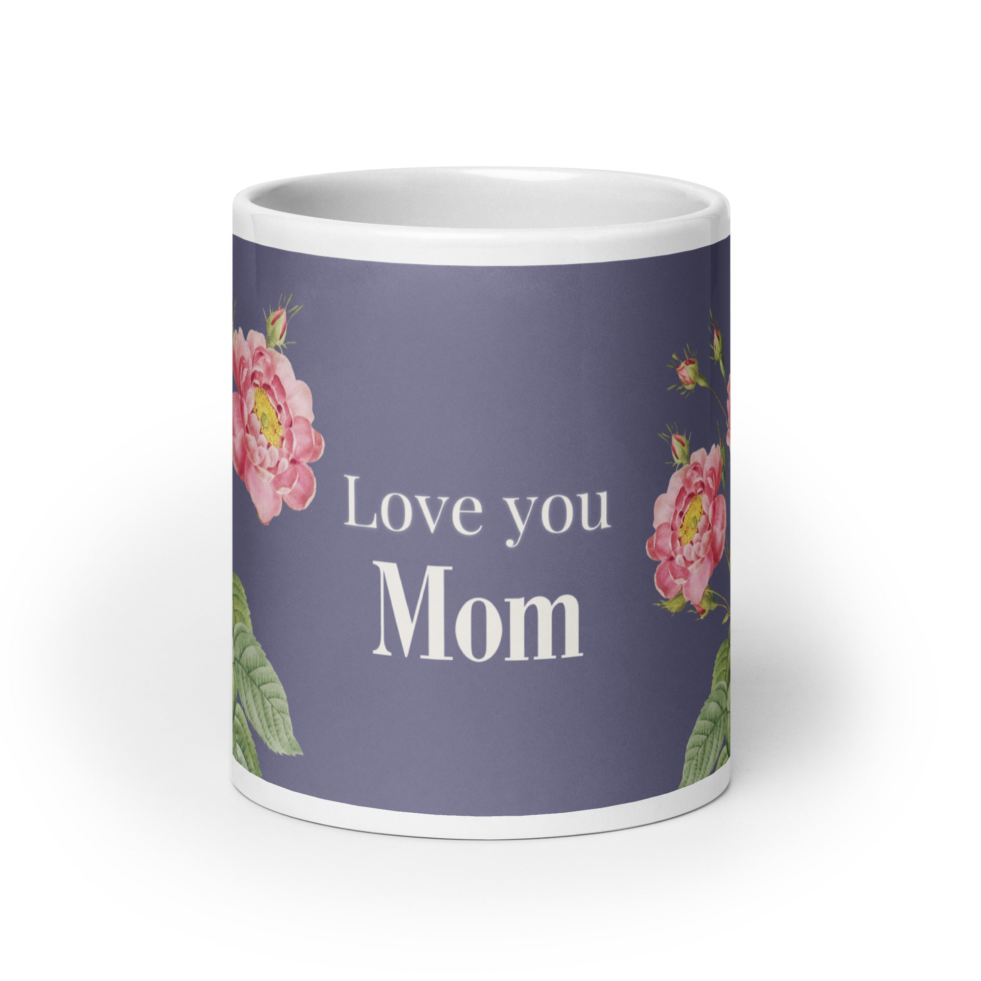 White glossy mug - love you Mom