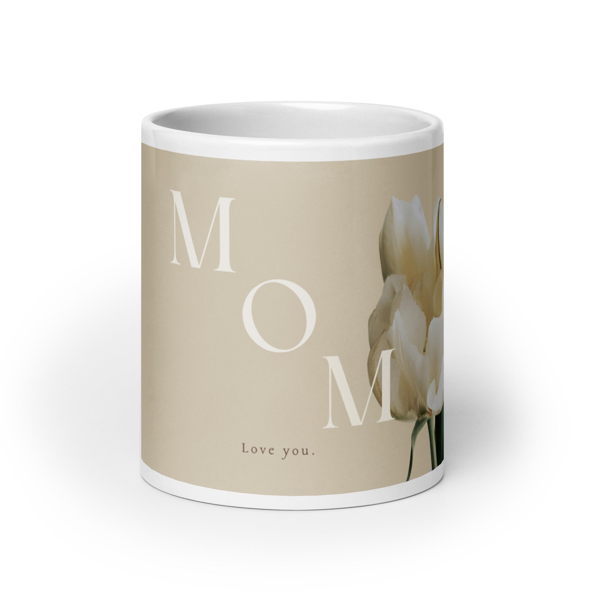 White glossy mug - love you Mom